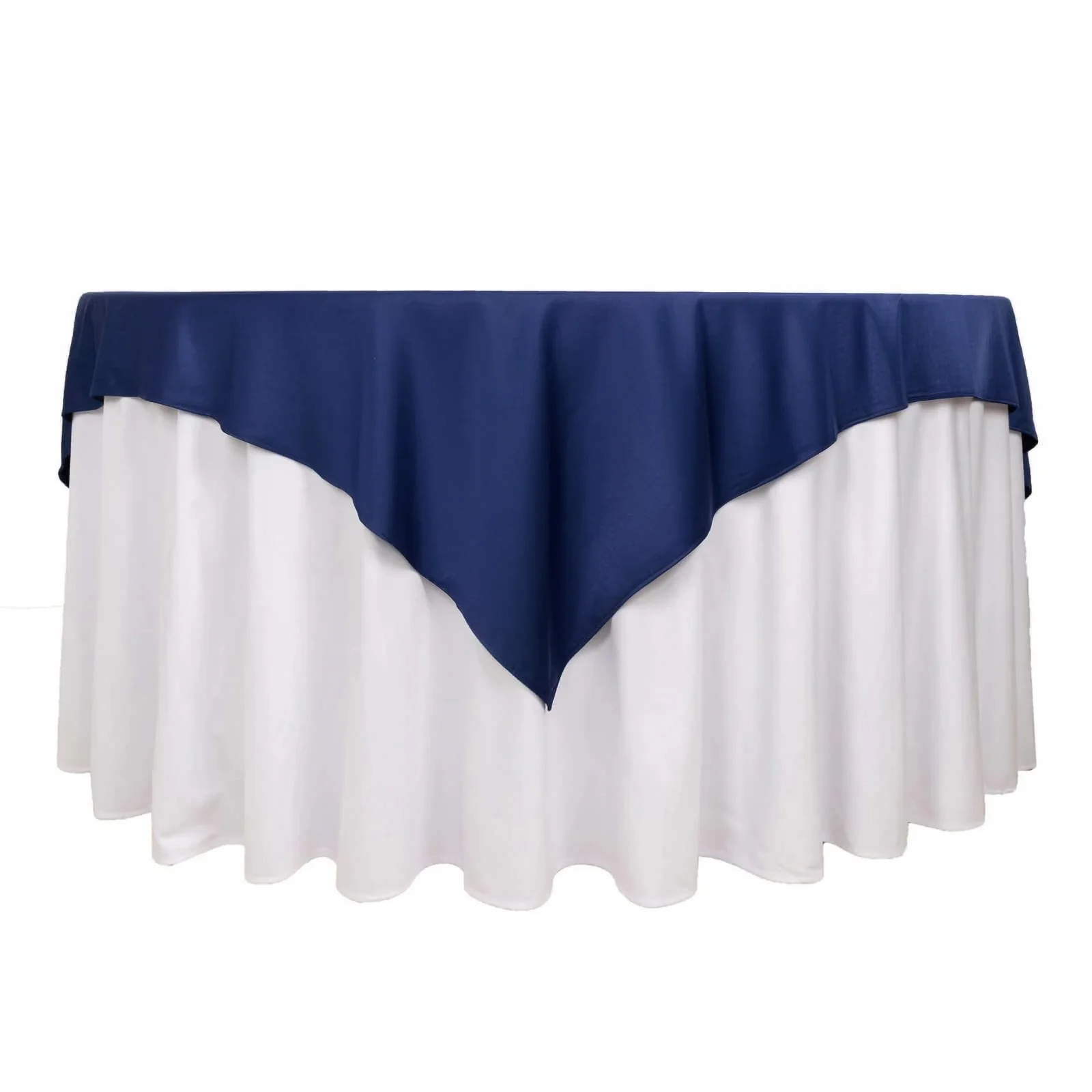 Scuba Square Table Overlay 70"x70" Navy Blue - Wrinkle Free & Stain Resistant Table Topper - Image 3