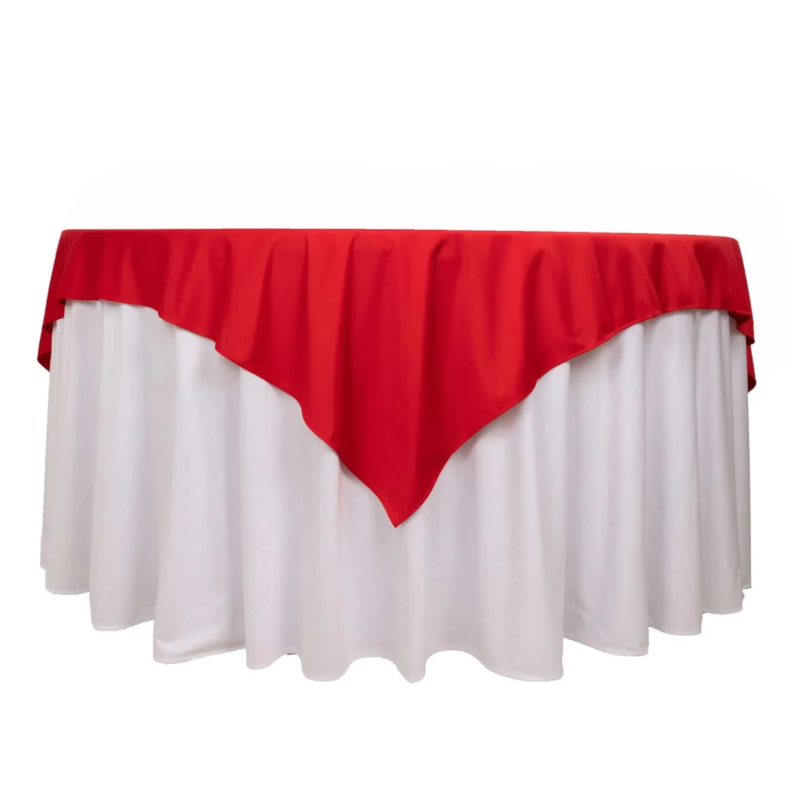 Scuba Square Table Overlay 70"x70" Red - Wrinkle Free & Stain Resistant Table Topper - Image 3