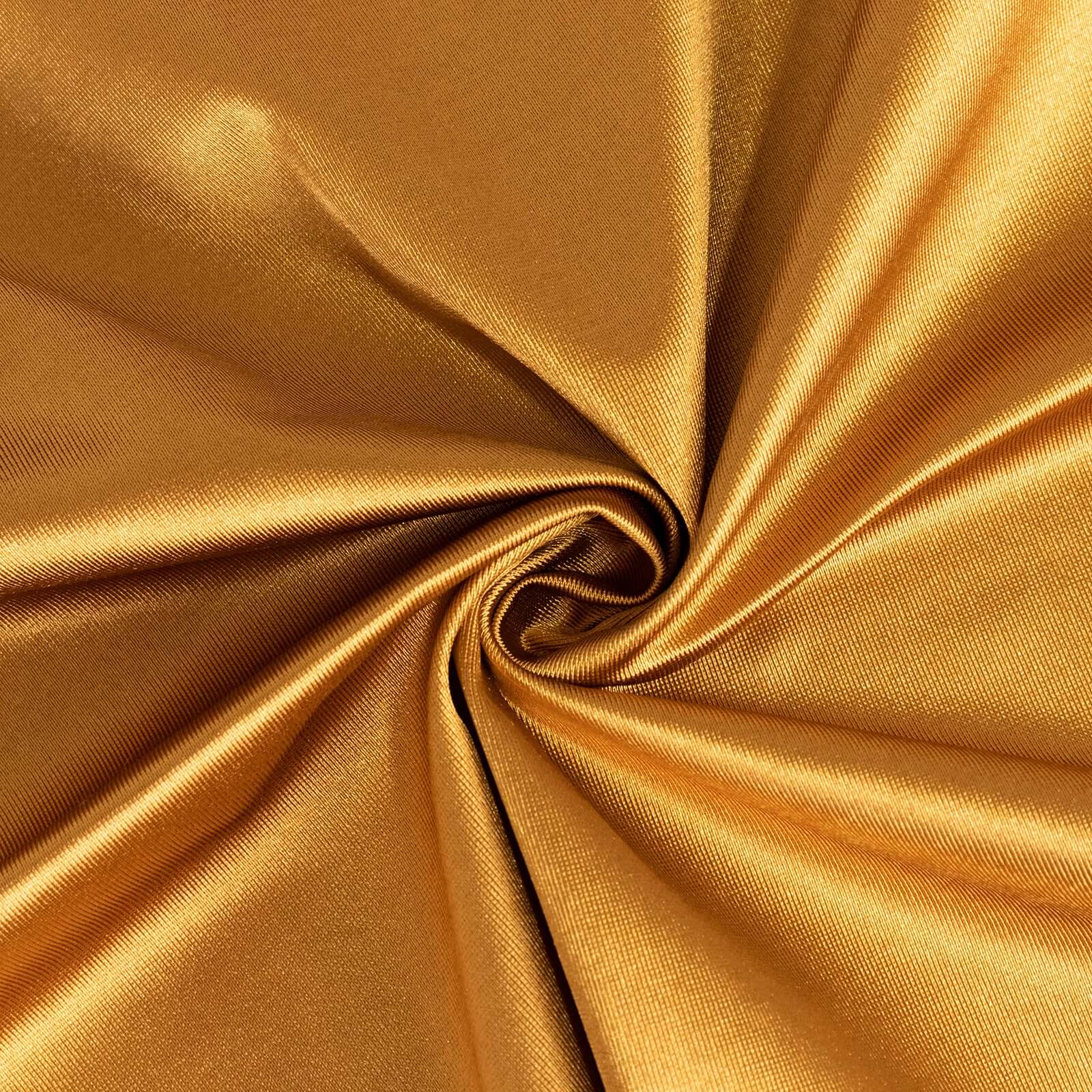 Scuba Square Table Overlay 70"x70" Shimmer Gold - Wrinkle Free & Smooth Table Topper for Any Occasion - Image 2
