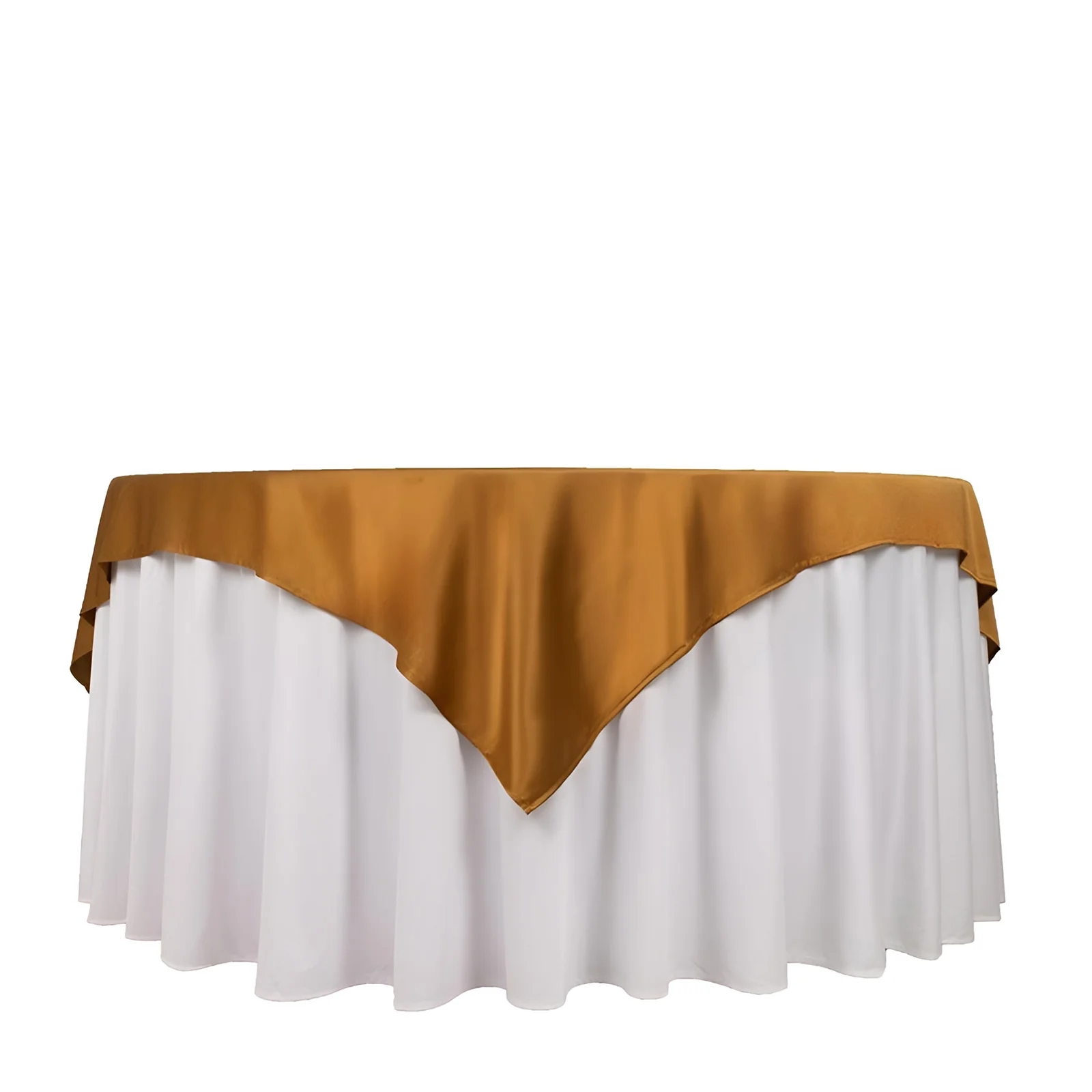 Scuba Square Table Overlay 70"x70" Shimmer Gold - Wrinkle Free & Smooth Table Topper for Any Occasion - Image 8