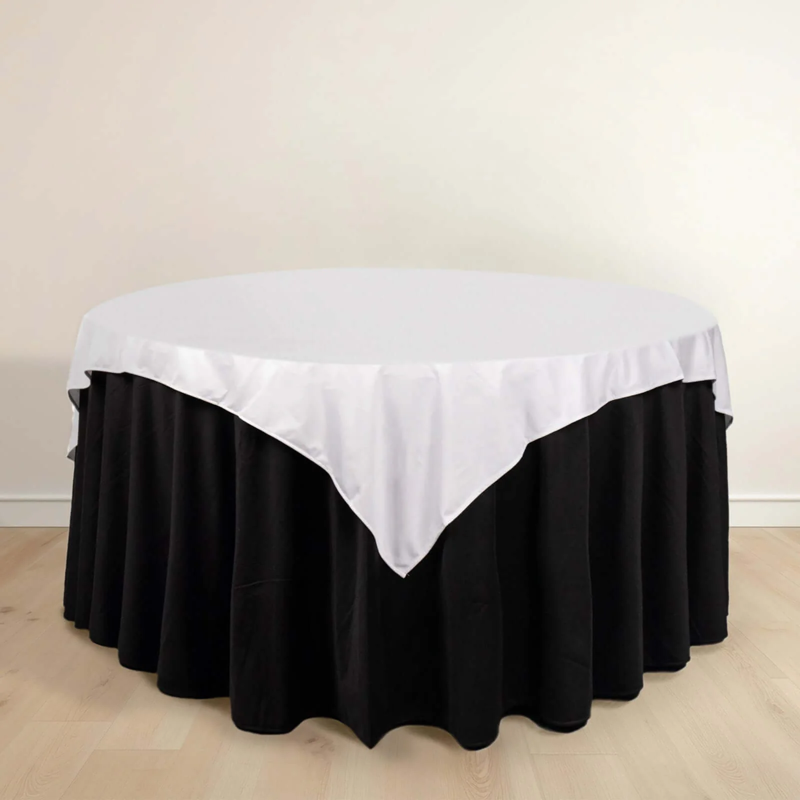 Scuba Square Table Overlay 70"x70" White - Wrinkle Free & Stain Resistant Table Topper for Any Occasion - Image 2