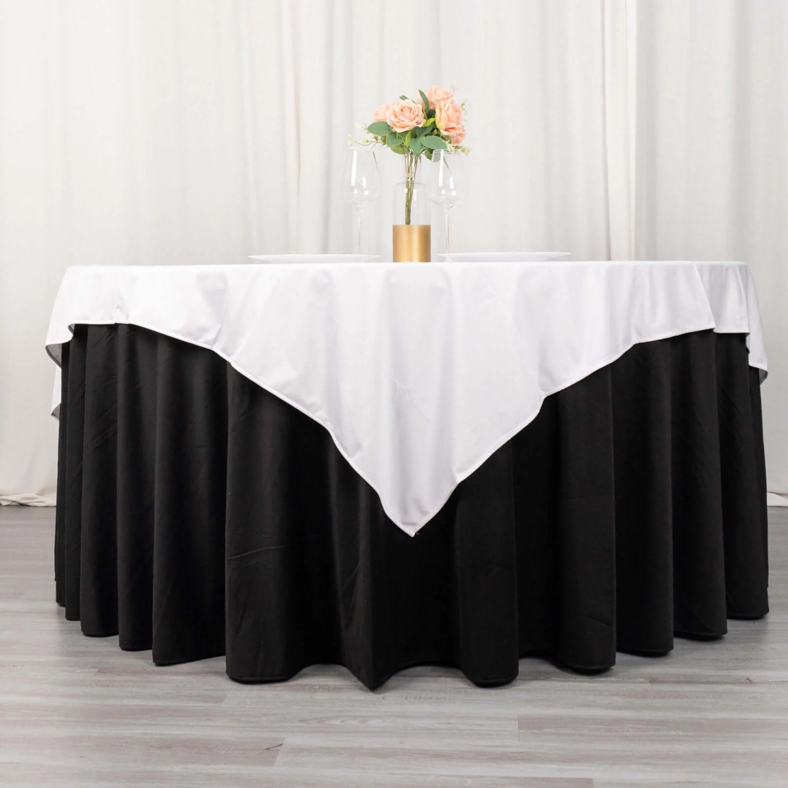 Scuba Square Table Overlay 70"x70" White - Wrinkle Free & Stain Resistant Table Topper for Any Occasion - Image 4