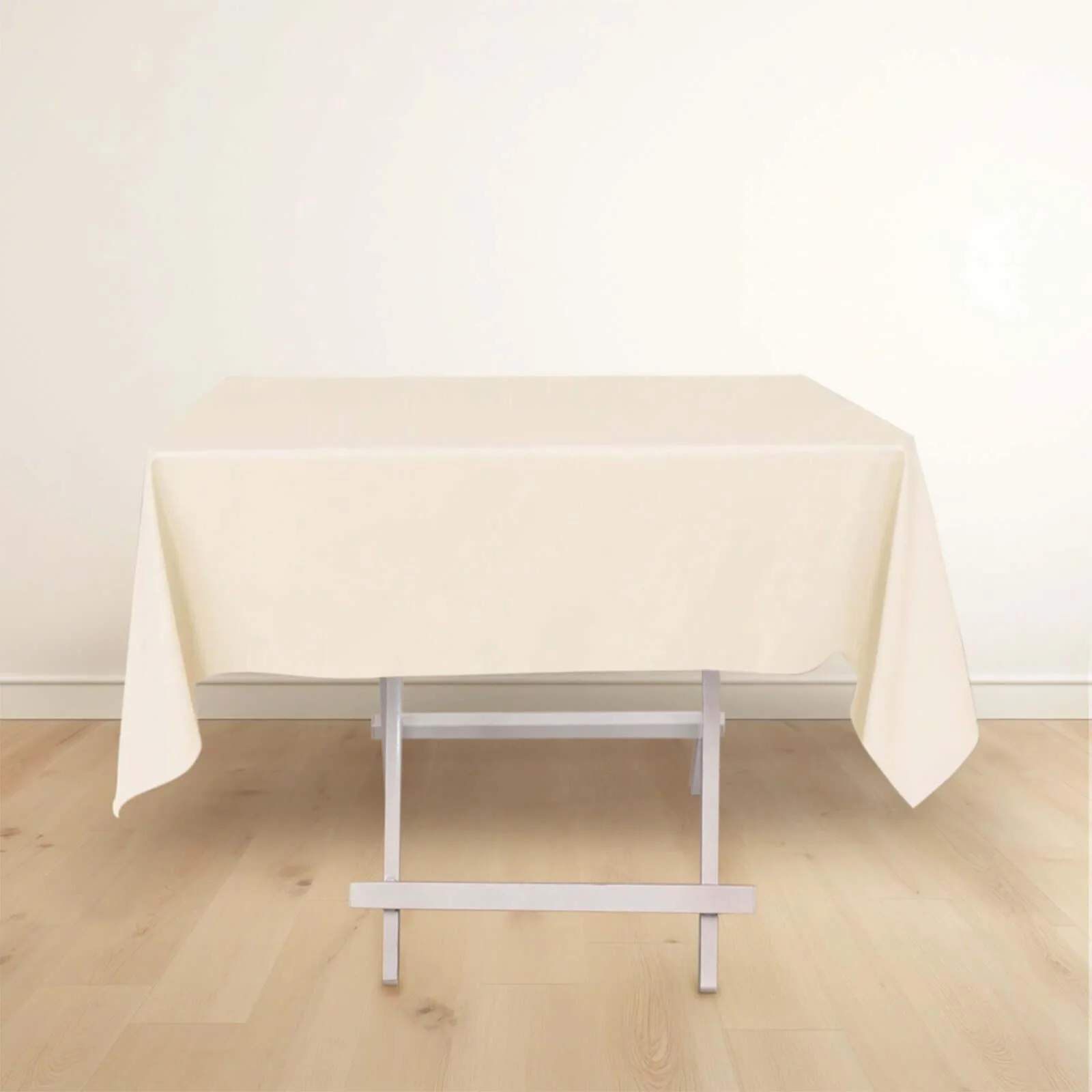 Scuba Square Tablecloth 54"x54" Beige - Wrinkle Free Table Cover