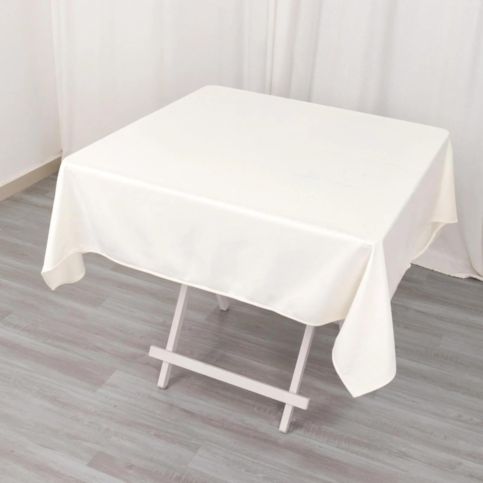 Scuba Square Tablecloth 54"x54" Ivory - Wrinkle Free Table Cover - Image 8