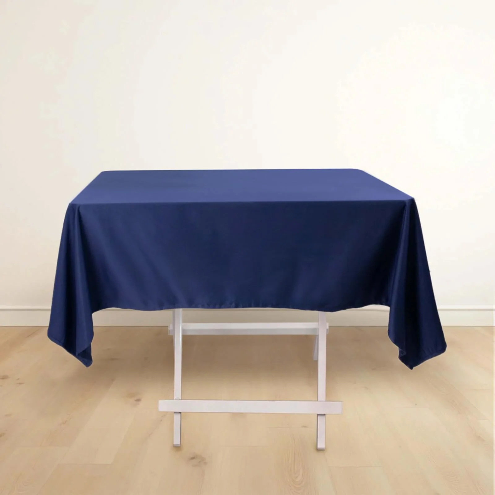Scuba Square Tablecloth 54"x54" Navy Blue - Wrinkle Free Table Cover