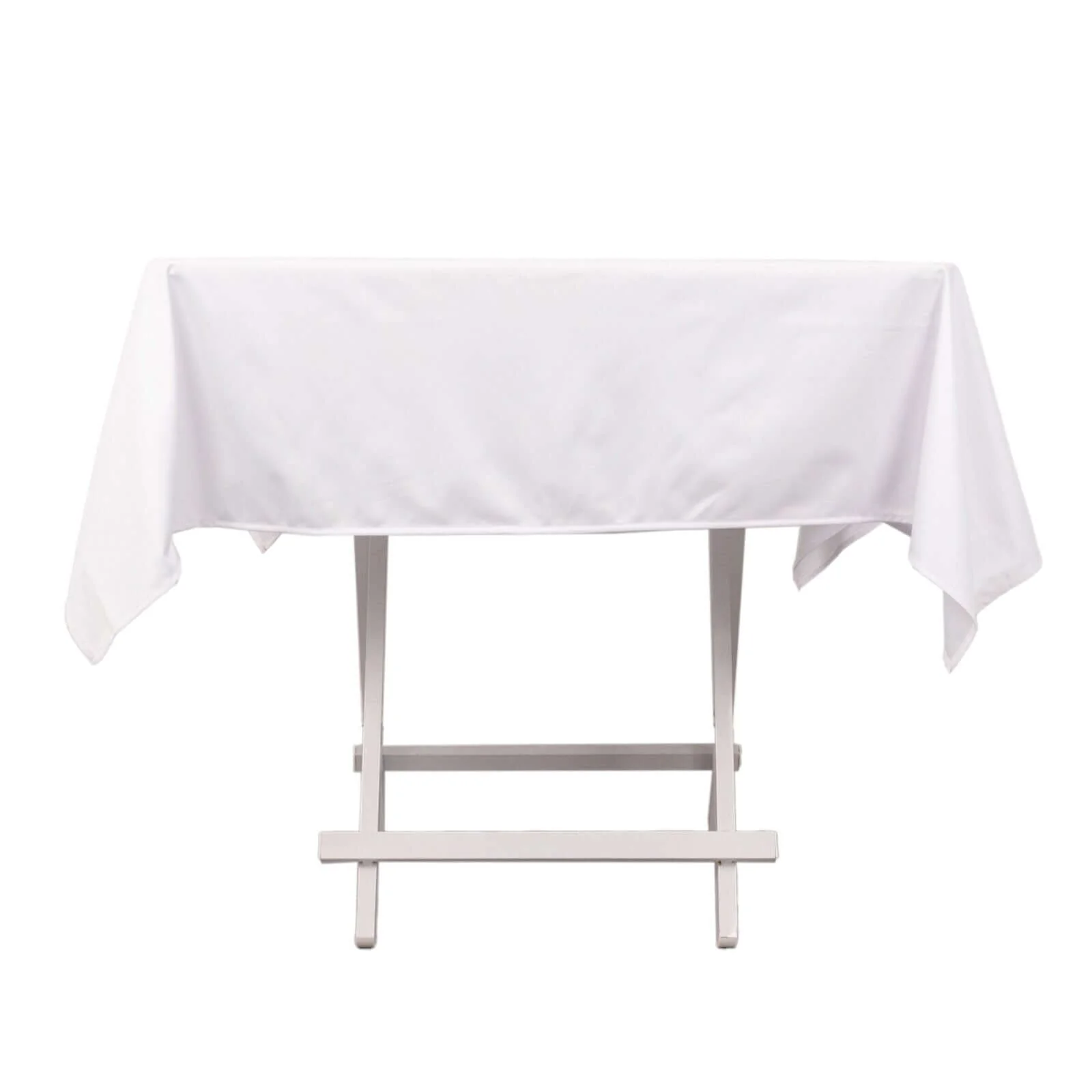 Scuba Square Tablecloth 54"x54" White - Wrinkle Free & Stain Resistant Sophisticated Table Cover - Image 6