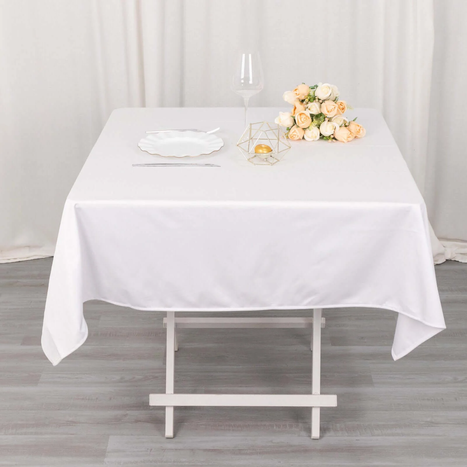 Scuba Square Tablecloth 54"x54" White - Wrinkle Free & Stain Resistant Sophisticated Table Cover - Image 7