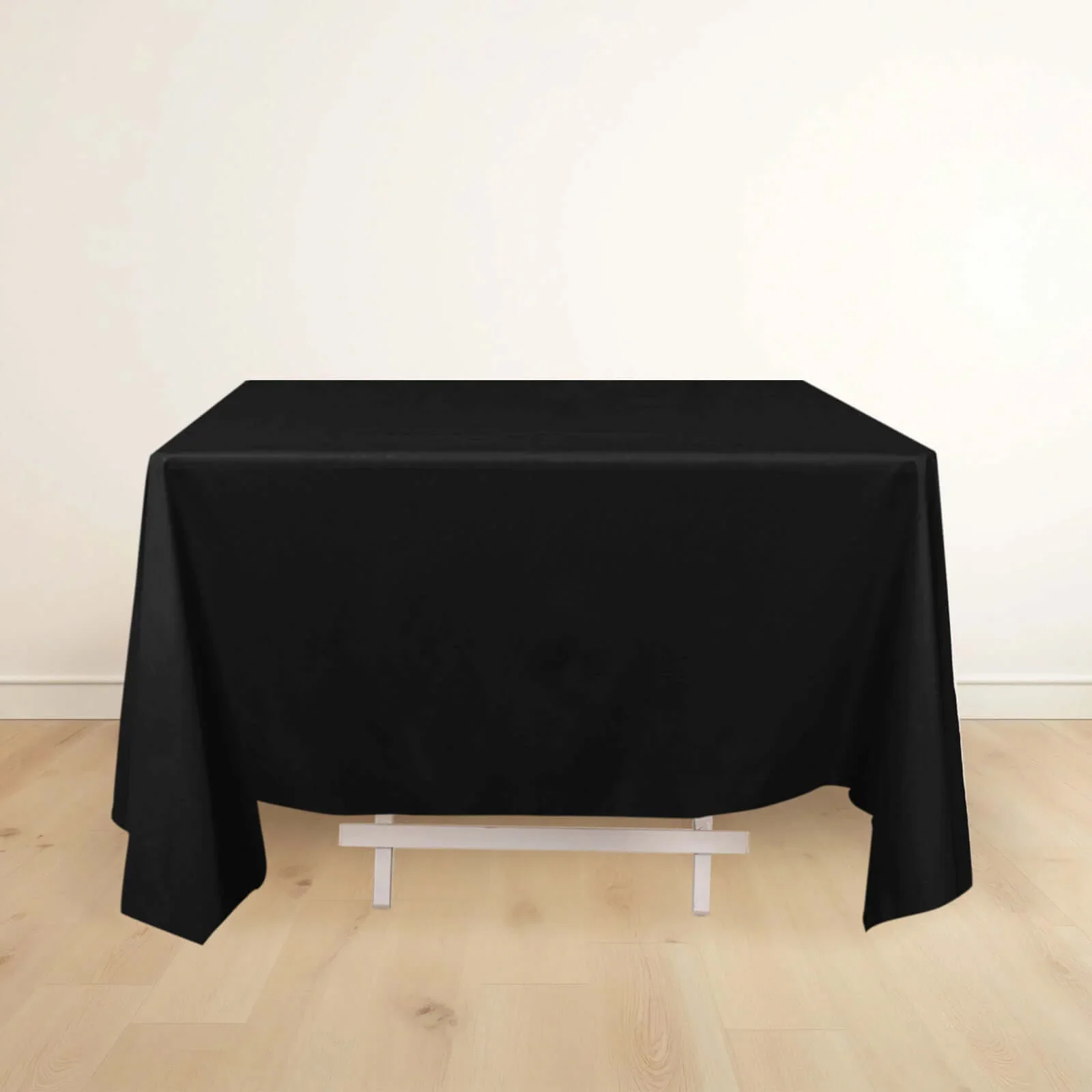 Scuba Square Tablecloth 70"x70" Black - Wrinkle Free & Stain Resistant Sophisticated Table Cover