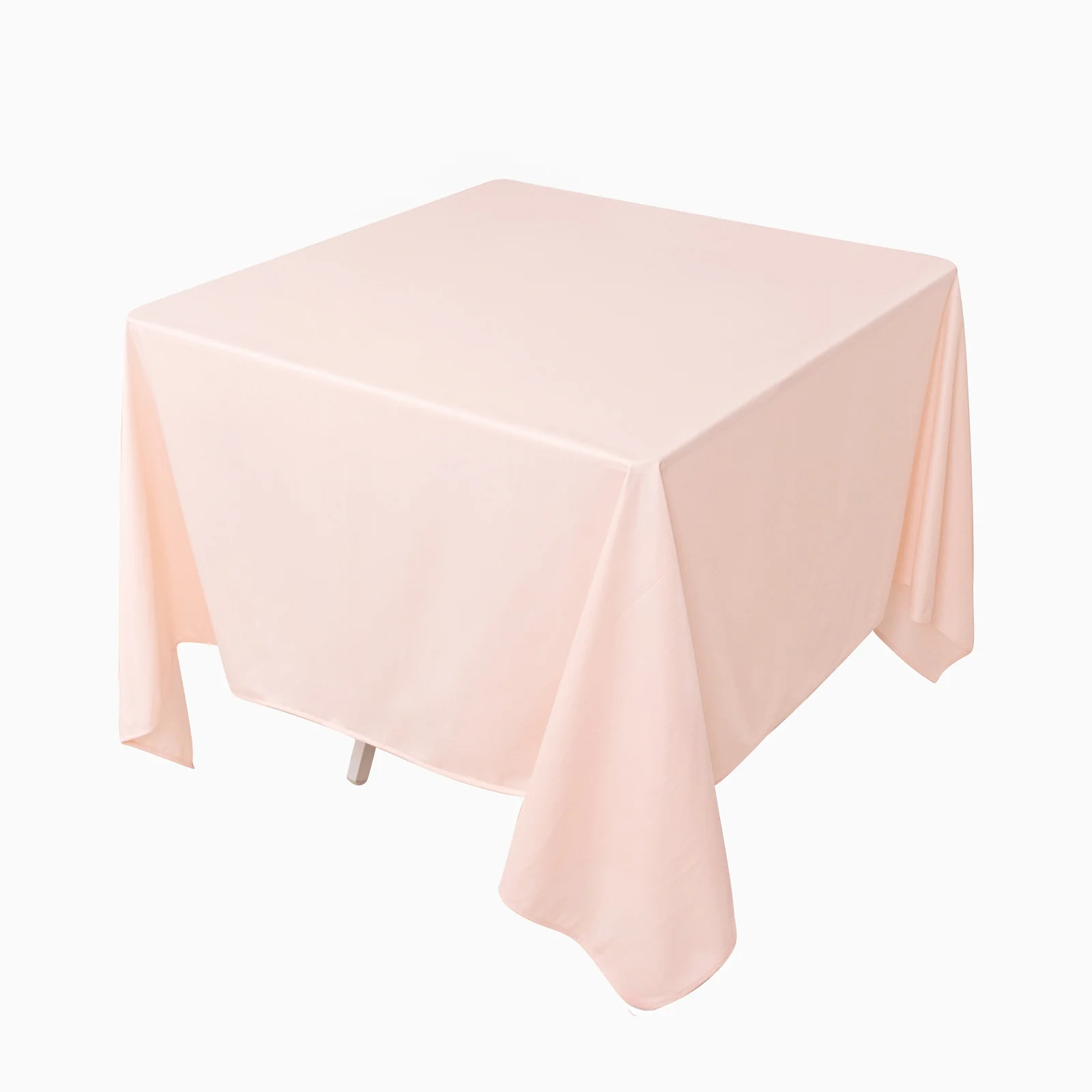 Scuba Square Tablecloth 70"x70" Blush - Wrinkle Free Table Cover - Image 3