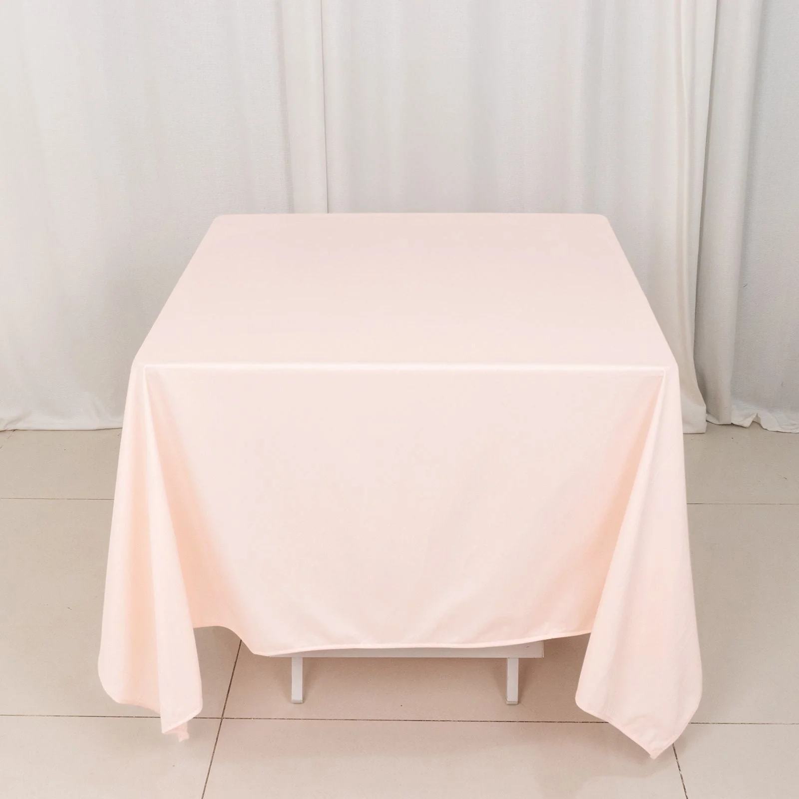 Scuba Square Tablecloth 70"x70" Blush - Wrinkle Free Table Cover - Image 7