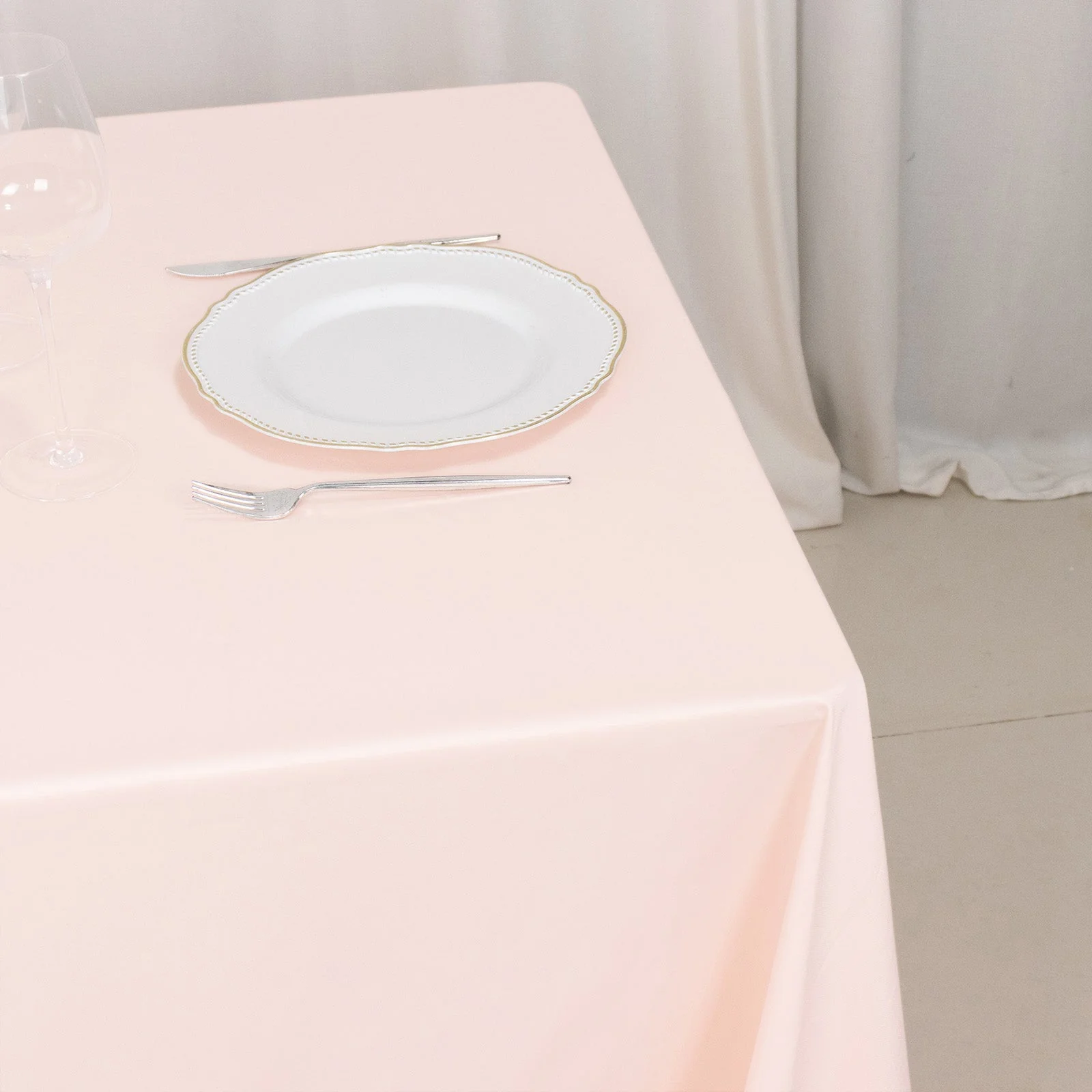Scuba Square Tablecloth 70"x70" Blush - Wrinkle Free Table Cover - Image 8