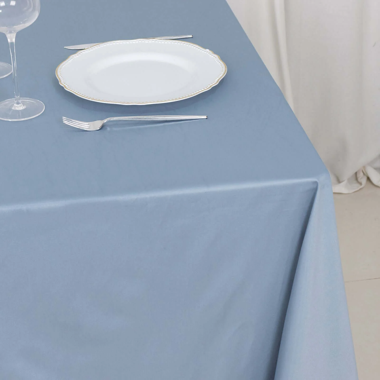 Scuba Square Tablecloth 70"x70" Dusty Blue - Wrinkle Free Table Cover - Image 2