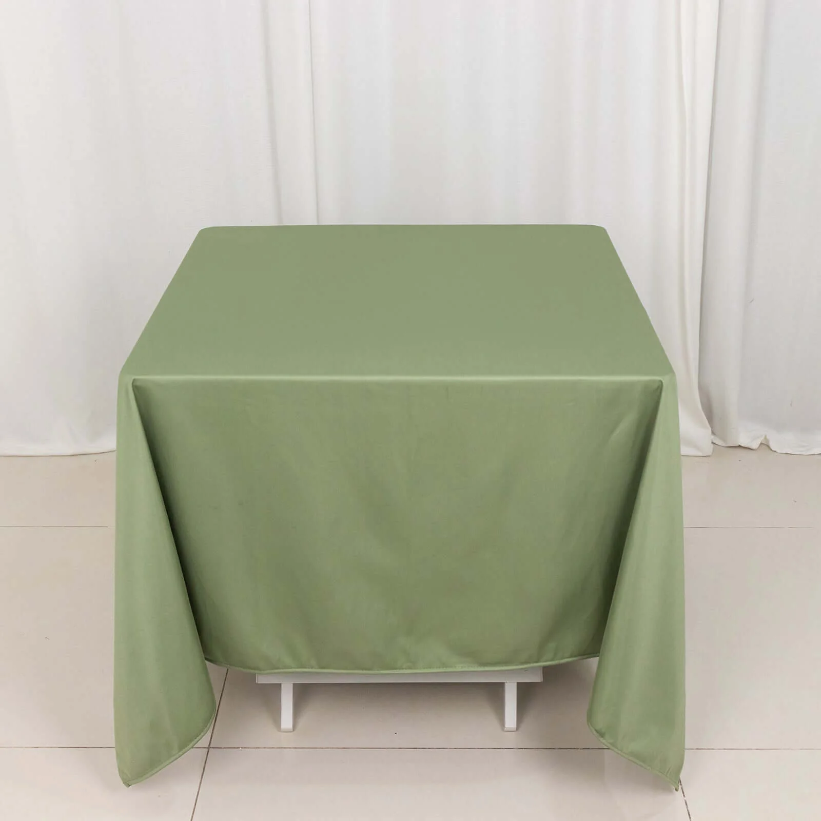Scuba Square Tablecloth 70"x70" Dusty Sage Green - Wrinkle Free Table Cover - Image 2