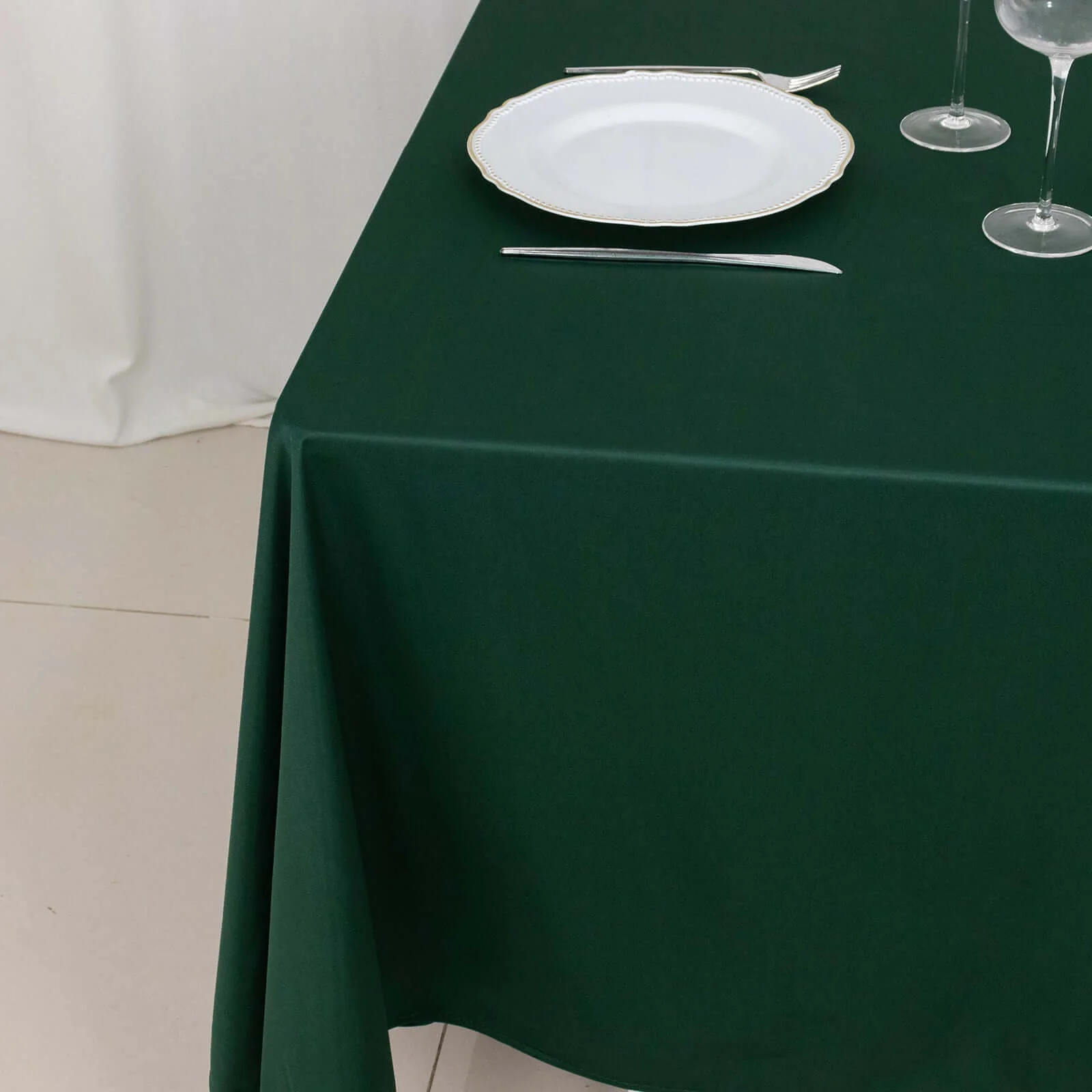 Scuba Square Tablecloth 70"x70" Hunter Emerald Green - Wrinkle Free Table Cover - Image 2
