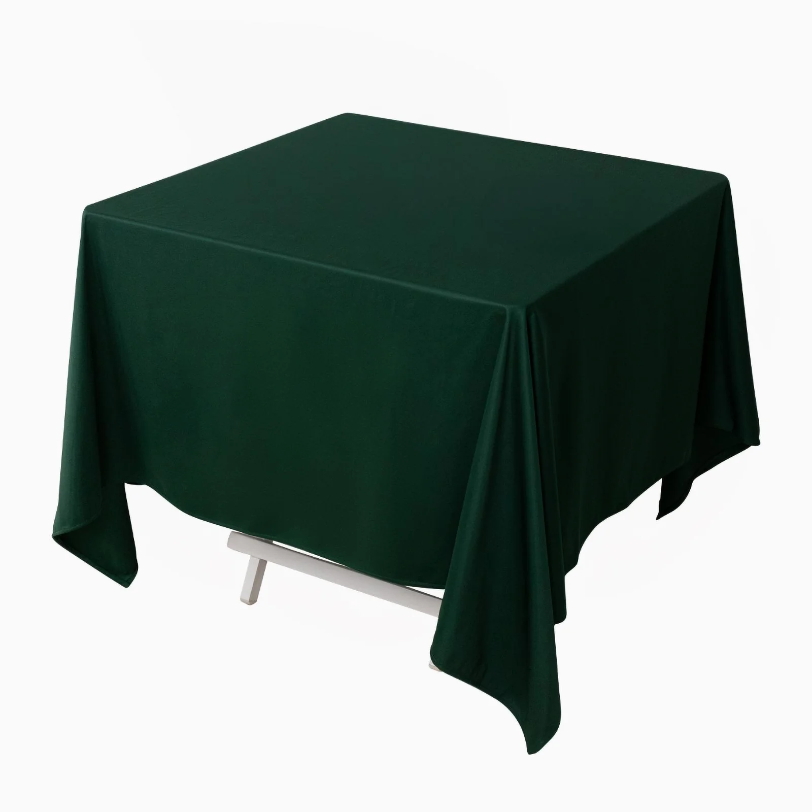 Scuba Square Tablecloth 70"x70" Hunter Emerald Green - Wrinkle Free Table Cover - Image 3