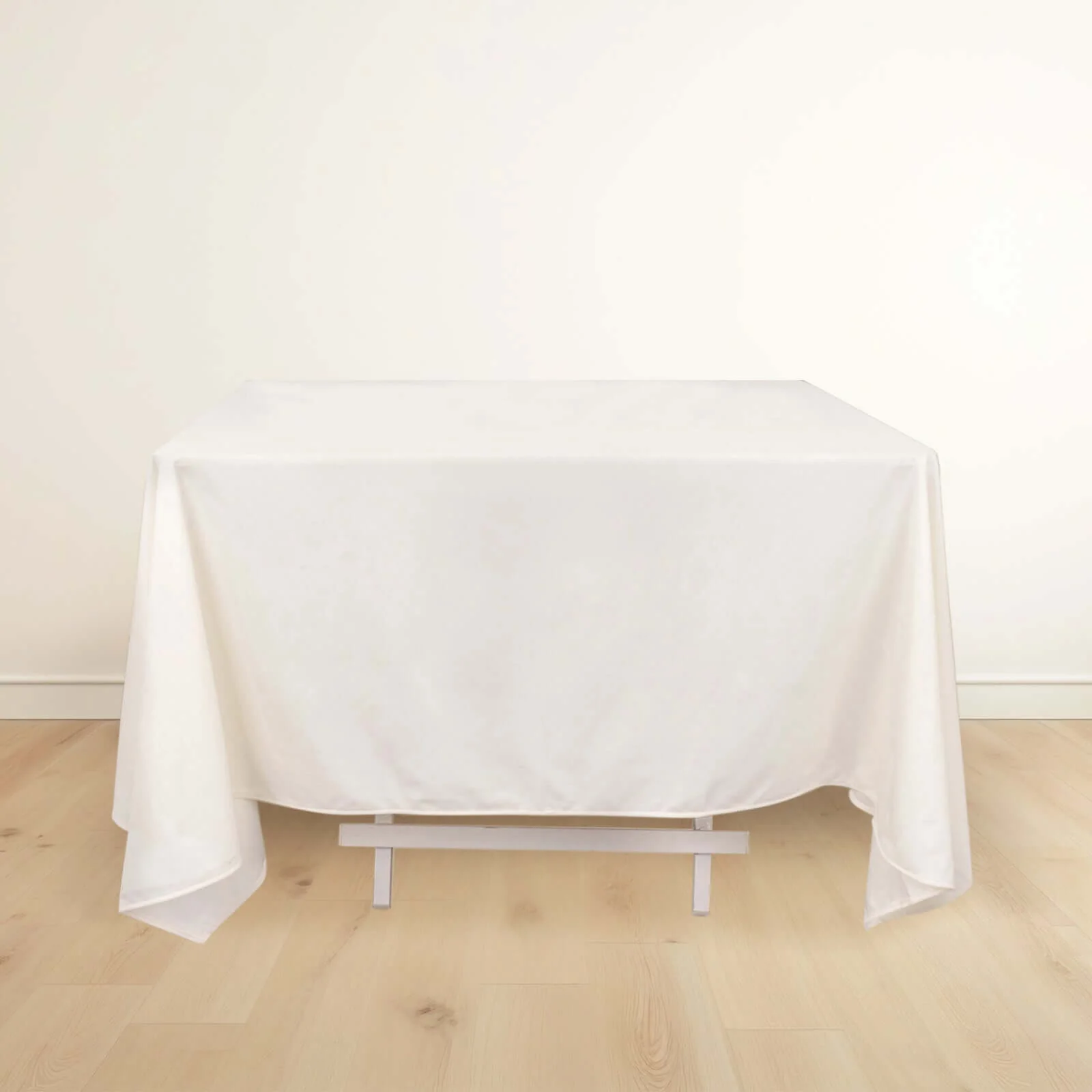 Scuba Square Tablecloth 70"x70" Ivory - Wrinkle Free Table Cover