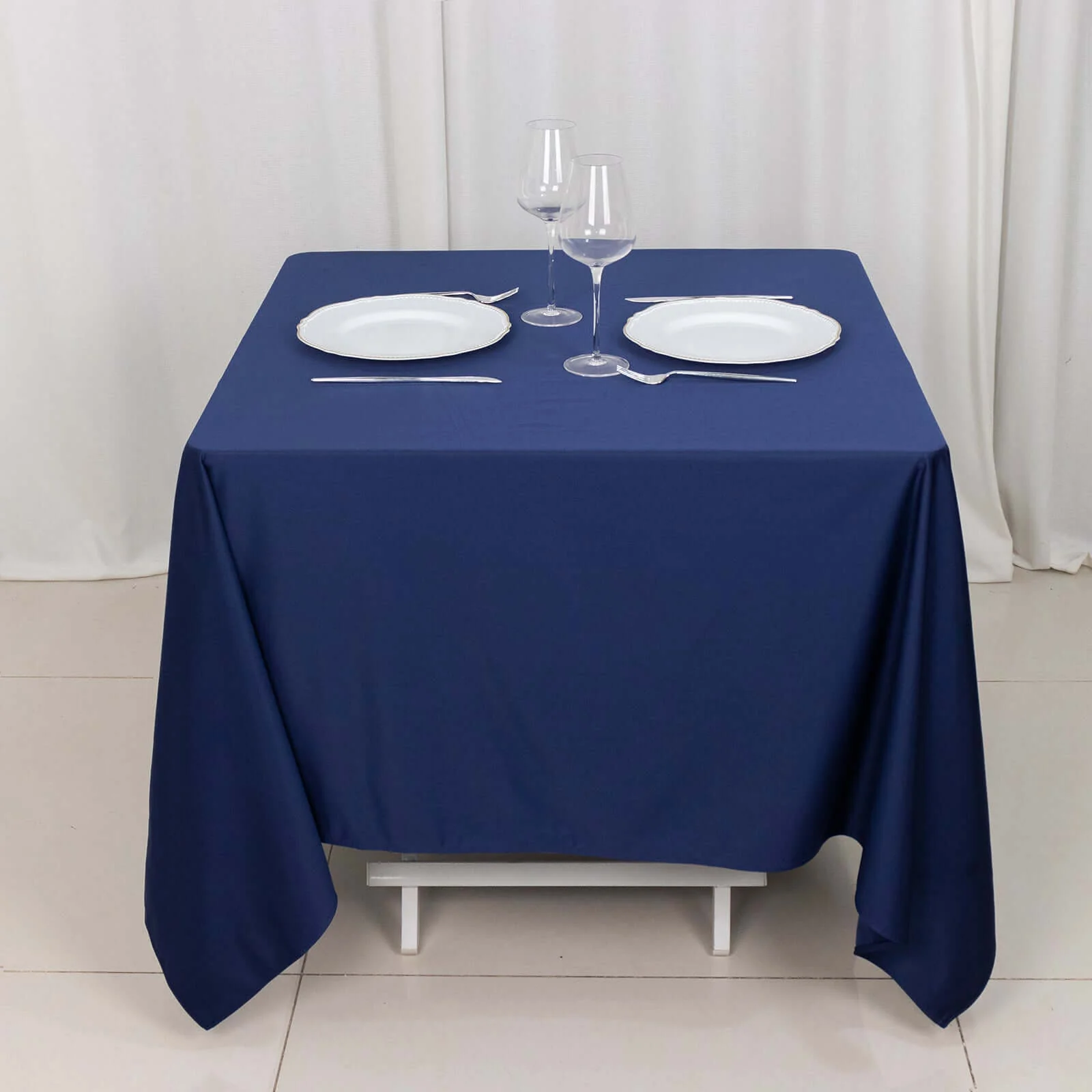 Scuba Square Tablecloth 70"x70" Navy Blue - Wrinkle Free Table Cover - Image 16