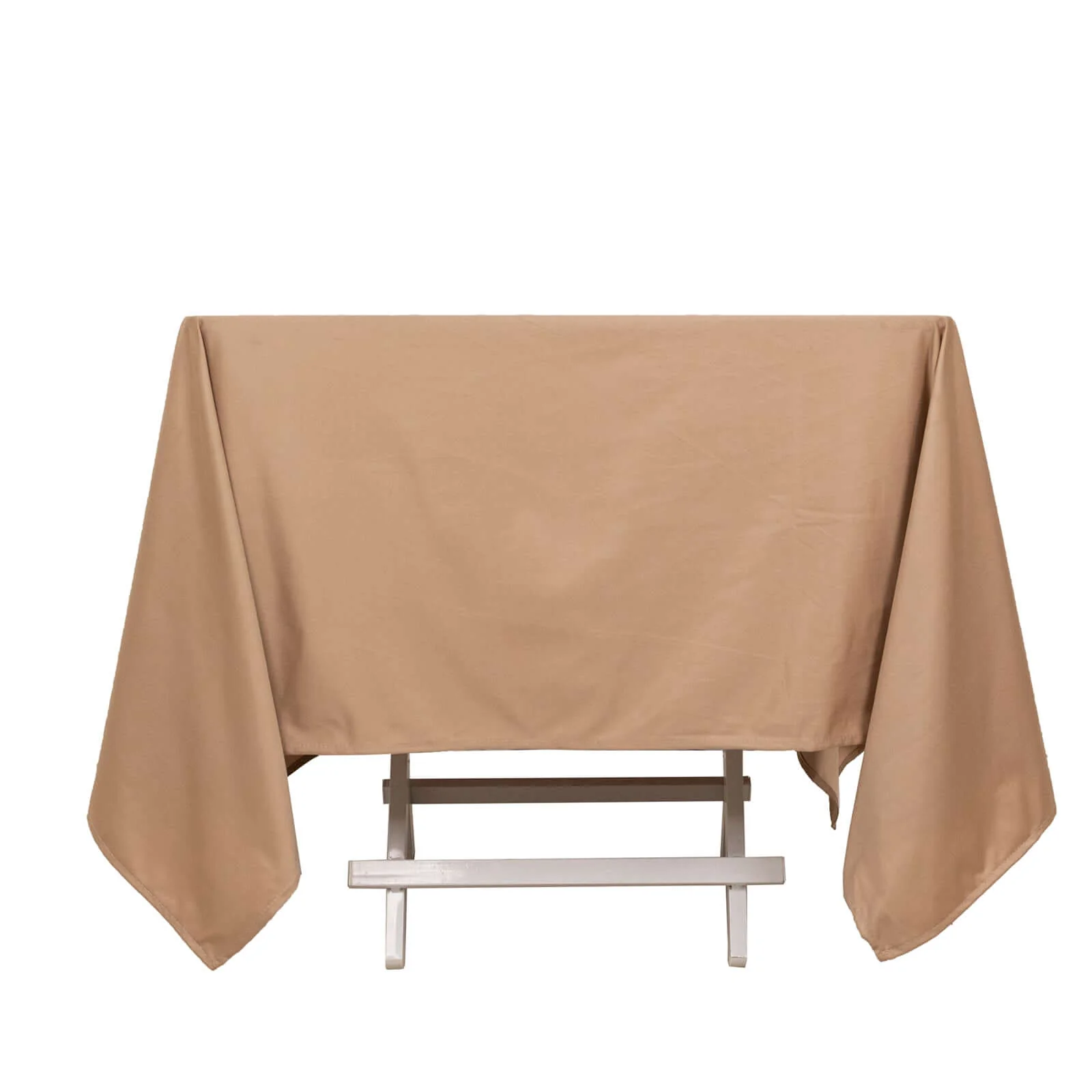 Scuba Square Tablecloth 70"x70" Nude - Wrinkle Free Table Cover - Image 6