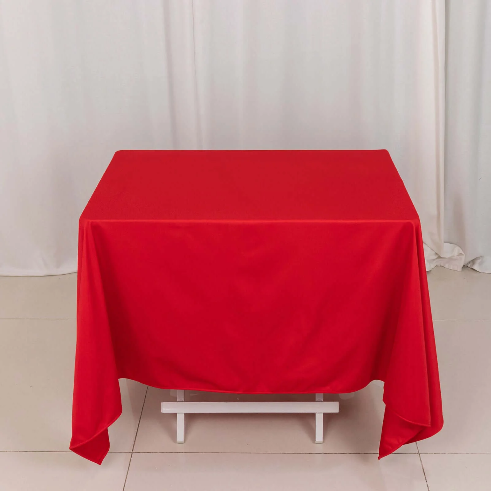 Scuba Square Tablecloth 70"x70" Red - Wrinkle Free Table Cover - Image 7