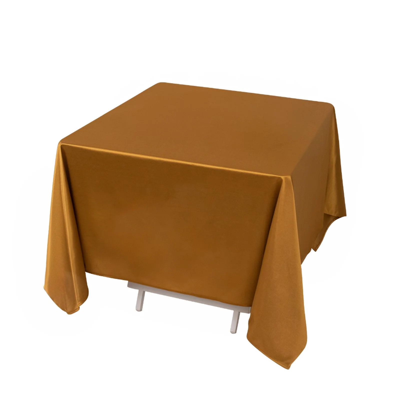 Scuba Square Tablecloth 70"x70" Shimmer Gold - Wrinkle Free & Stain Resistant Table Cover - Image 3