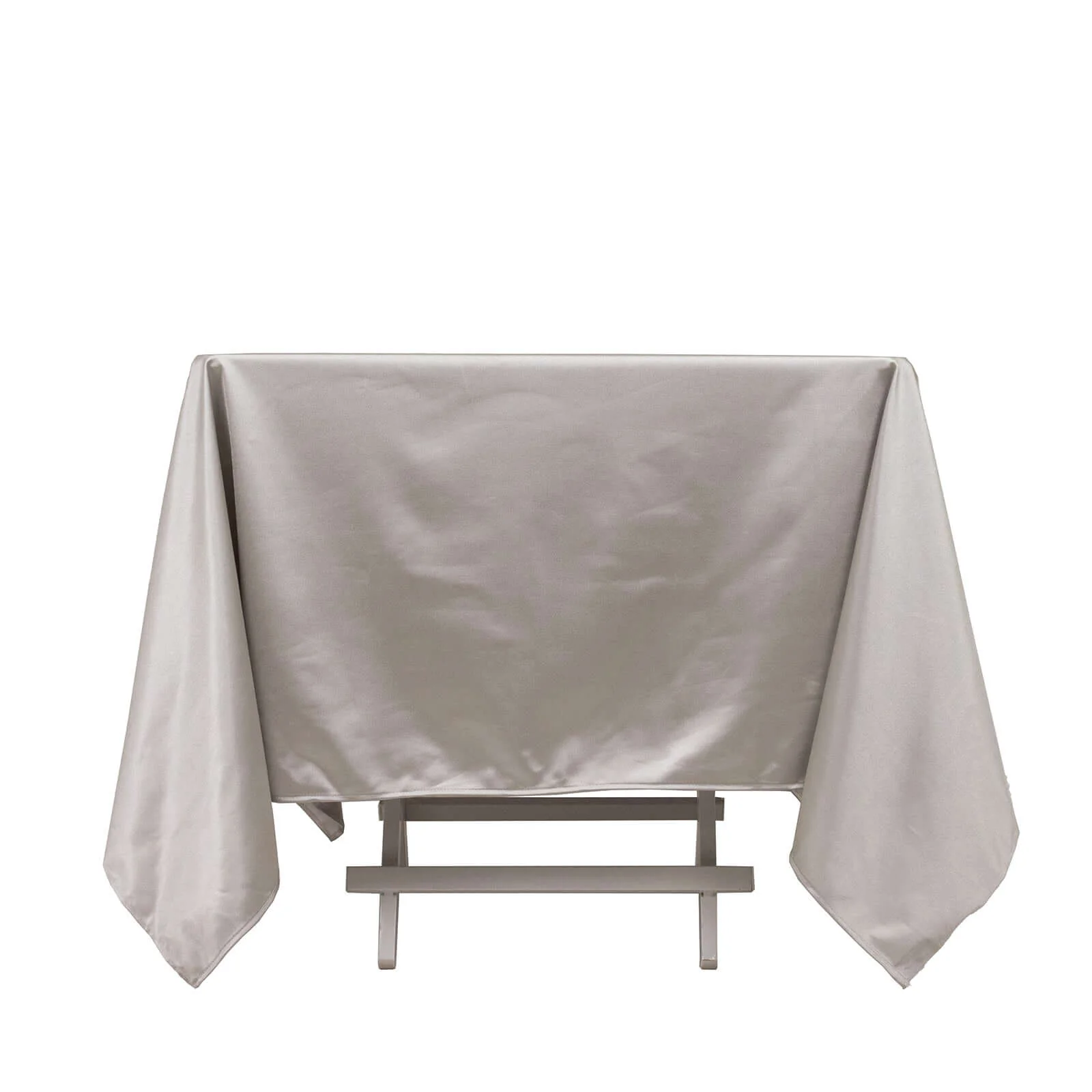 Scuba Square Tablecloth 70"x70" Shimmer Silver - Wrinkle Free Table Cover - Image 6
