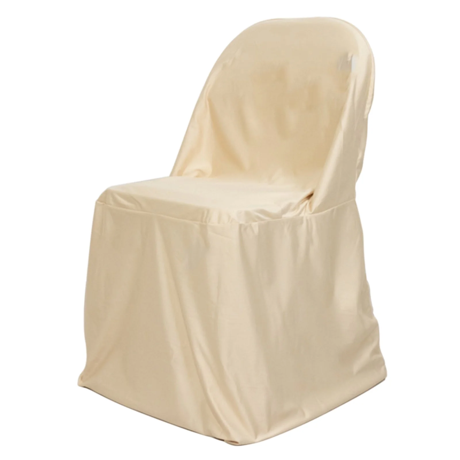 Scuba Stretch Folding Chair Cover Beige - Wrinkle Free & Durable Slipcover - Image 6
