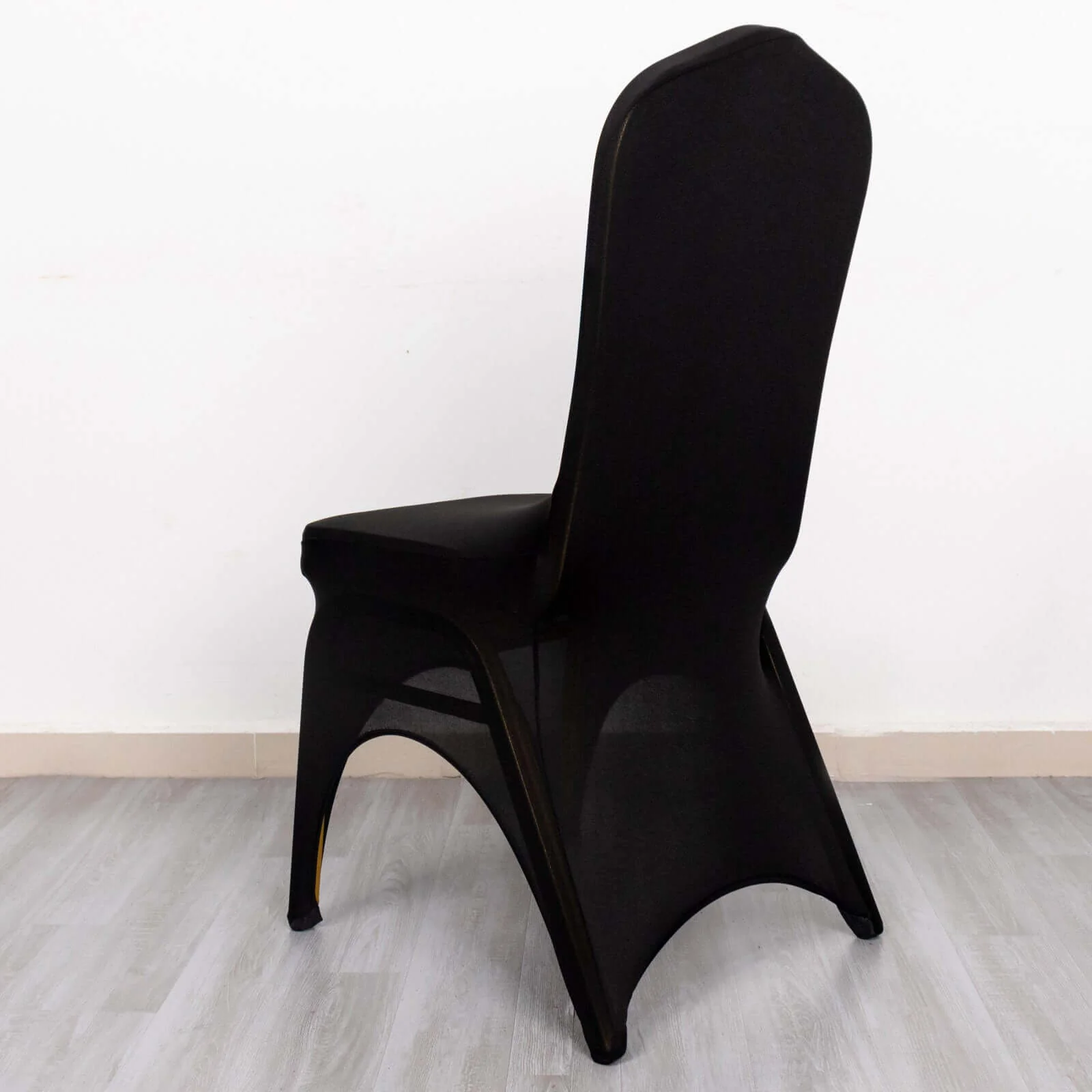 Premium Stretch Spandex Banquet Chair Cover Black 160GSM with Foot Pockets - Fitted 3-Way Open Arch Slipcover - Image 6