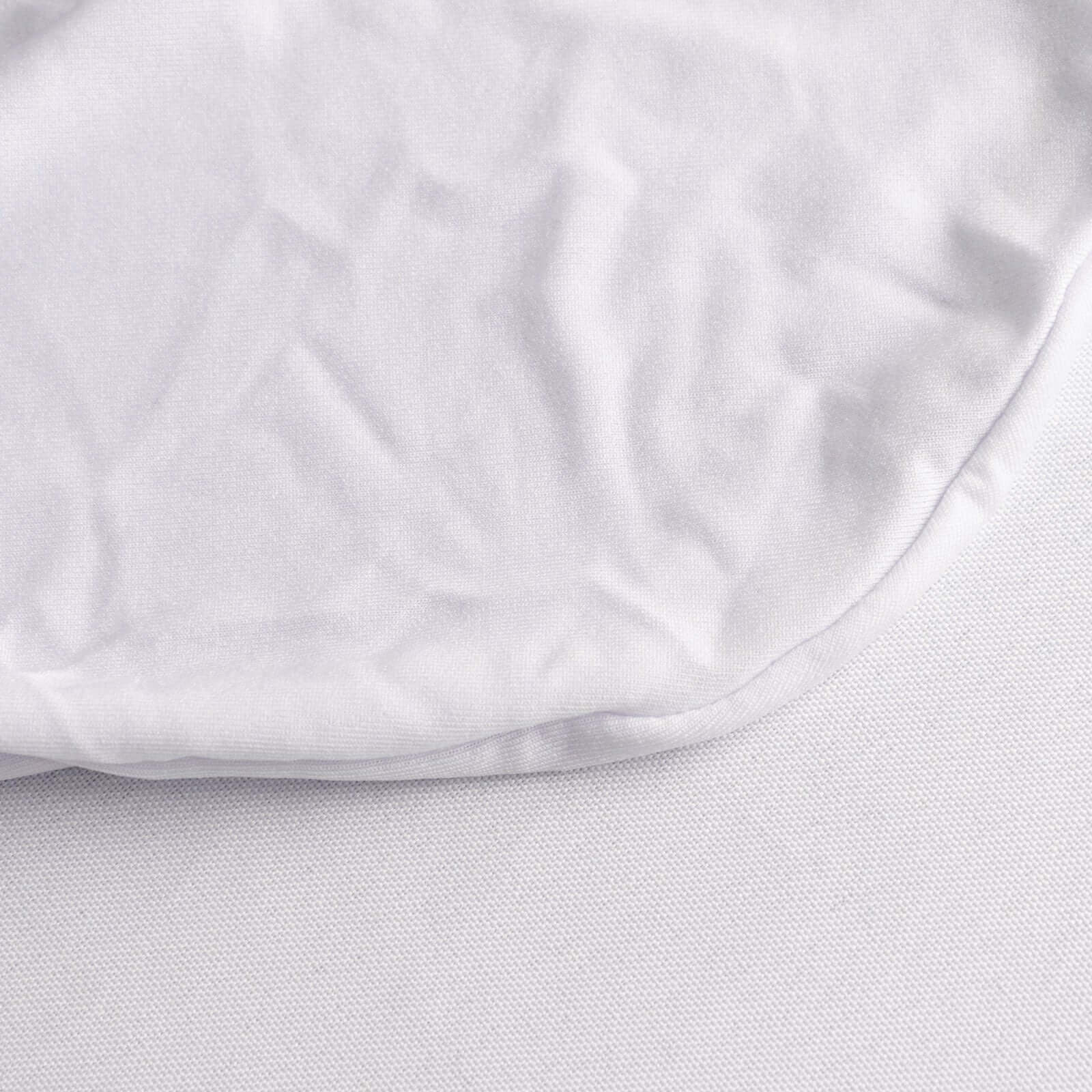Premium Stretch Spandex Banquet Chair Cover White 160GSM with Foot Pockets - Fitted 3-Way Open Arch Slipcover - Image 8