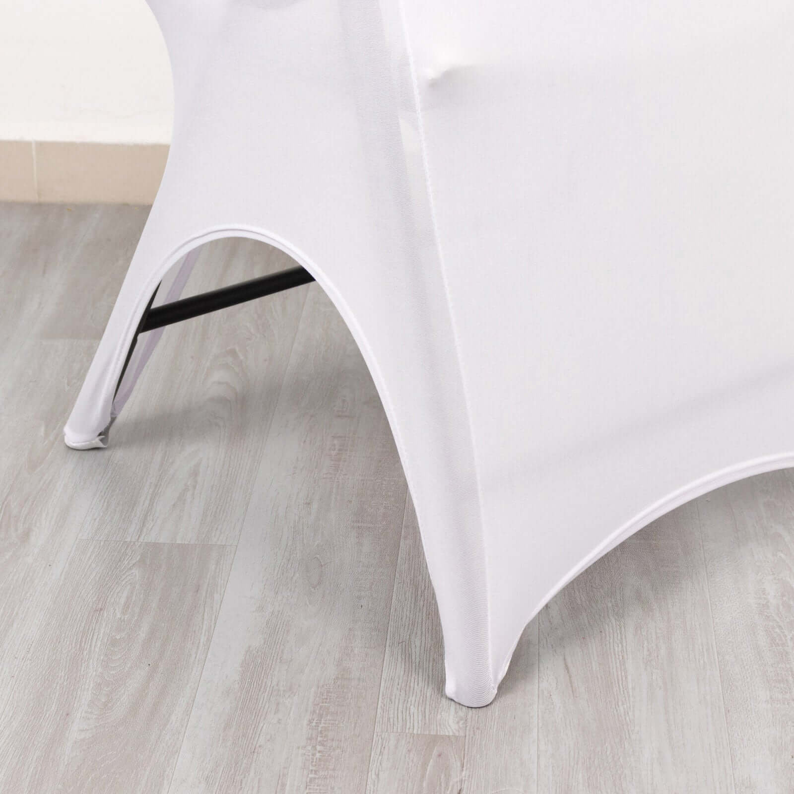Premium Stretch Spandex Folding Chair Cover White - 160GSM Modern 3-Way Open Arch Design Fitted Slipcover with Foot Pockets - Image 5