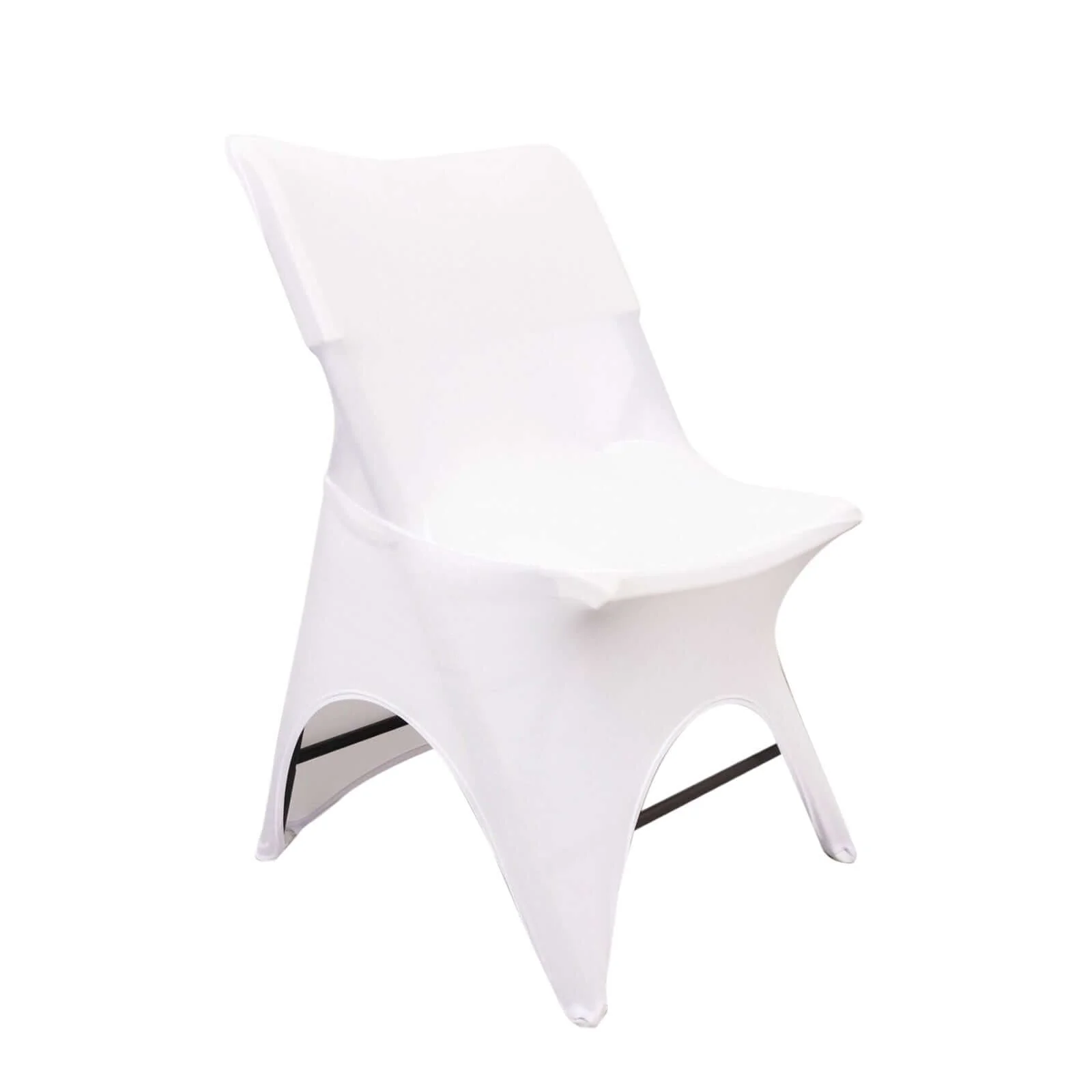 Premium Stretch Spandex Folding Chair Cover White - 160GSM Modern 3-Way Open Arch Design Fitted Slipcover with Foot Pockets - Image 7