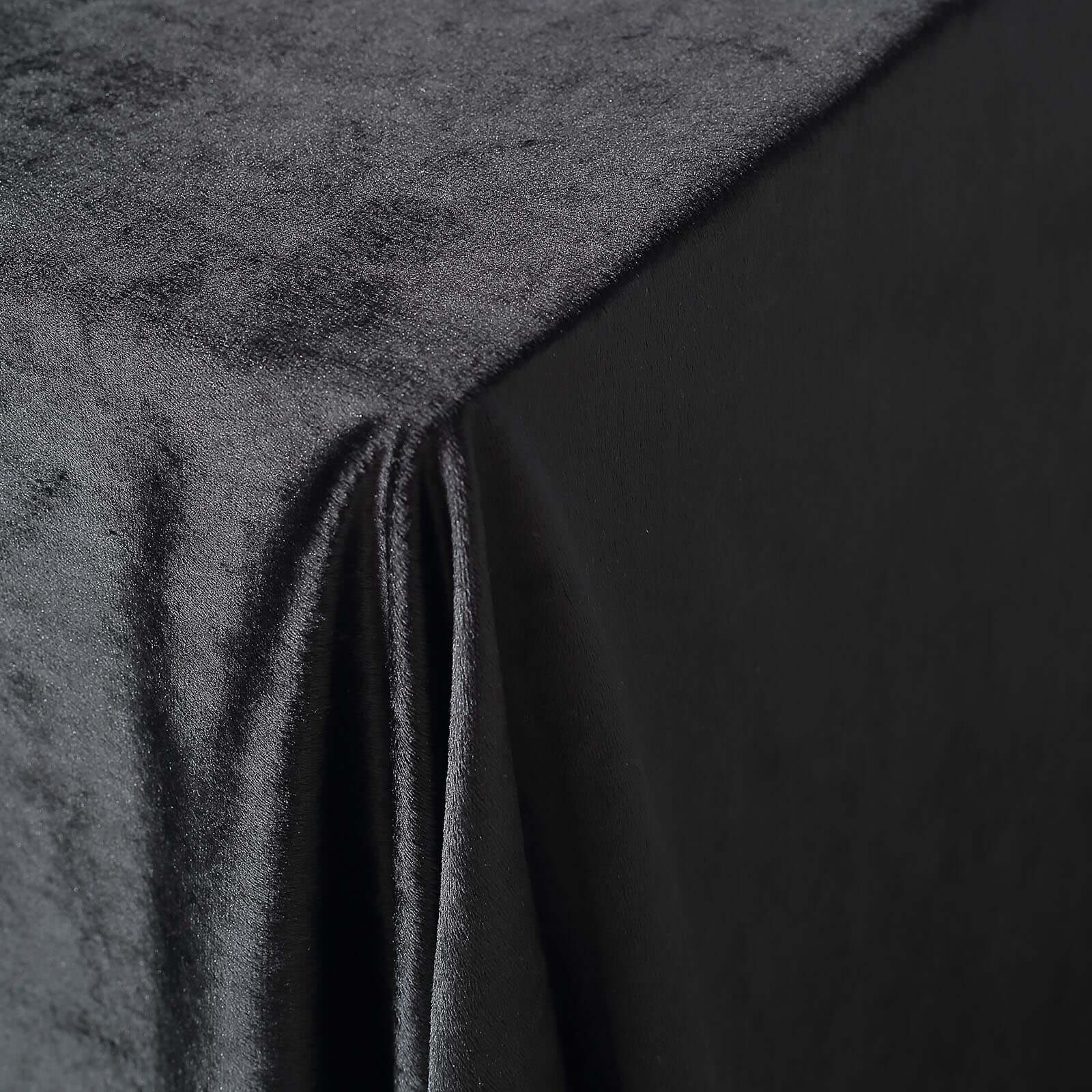 Premium Velvet Rectangle Tablecloth 60"x102" Black - Exquisite Soft Textured Feel Reusable Table Cover - Image 6