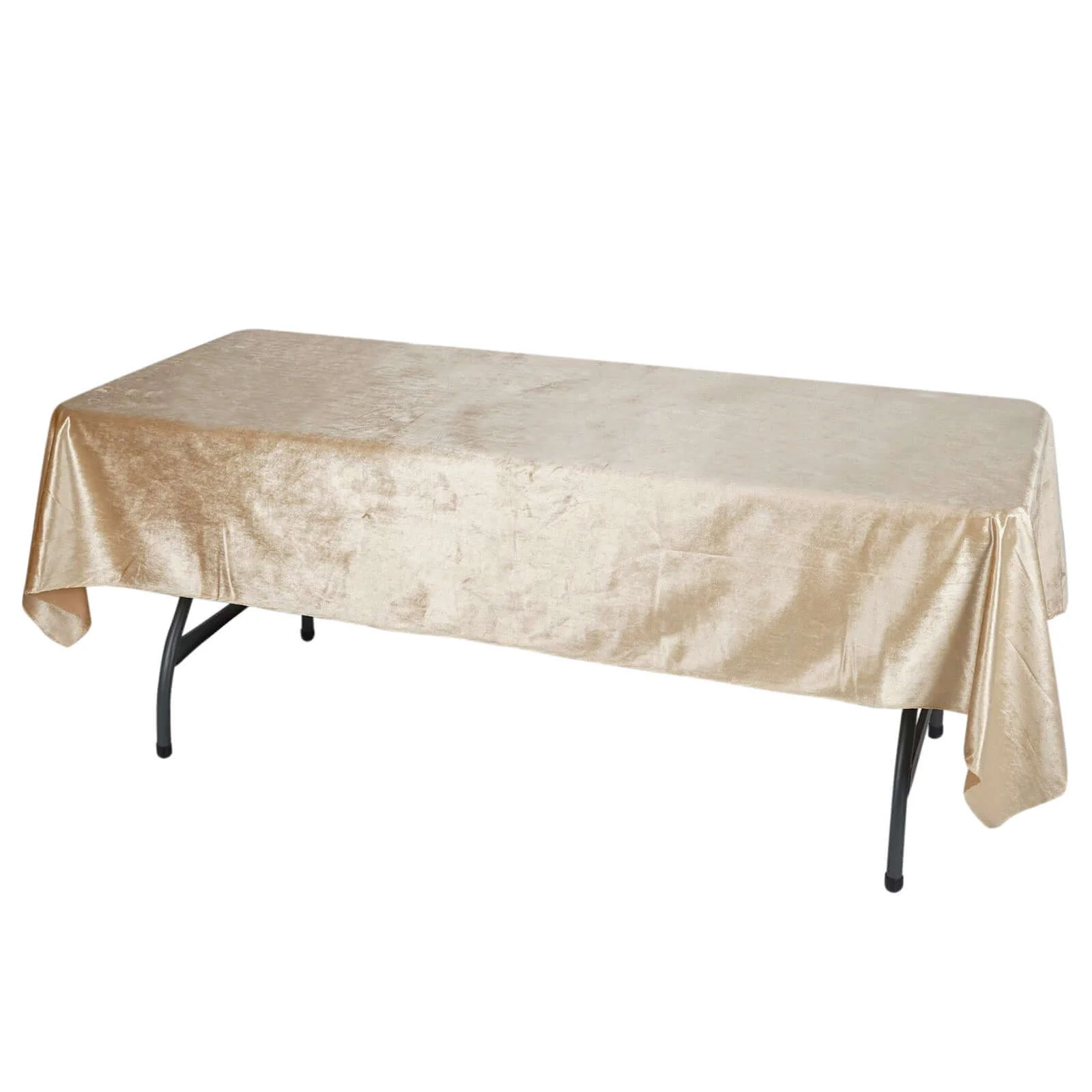 Premium Velvet Rectangle Tablecloth 60"x102" Champagne - Soft Textured Feel Reusable Table Cover - Image 5