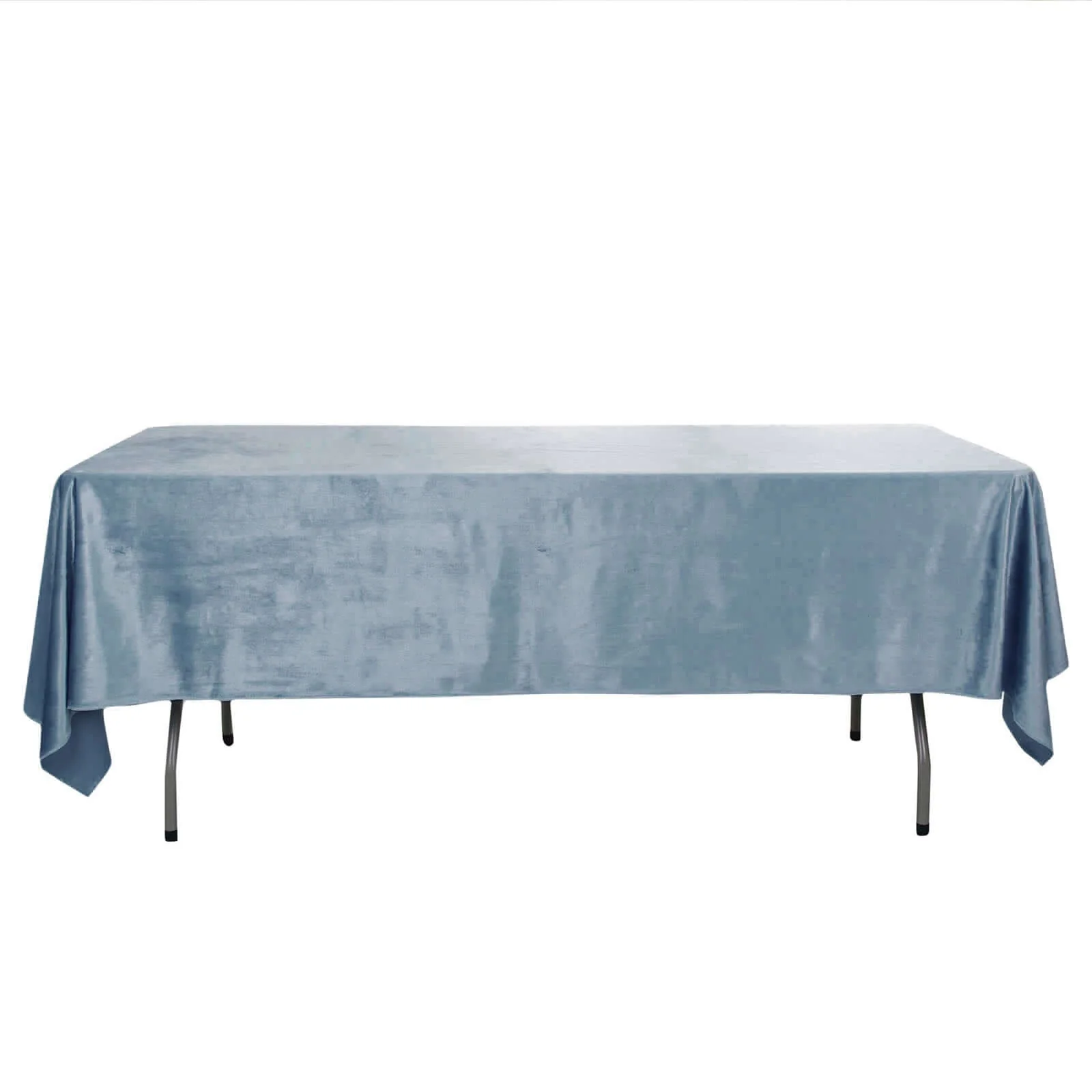 Premium Velvet Rectangle Tablecloth 60"x102" Dusty Blue - Soft Textured Feel Reusable Table Cover - Image 6