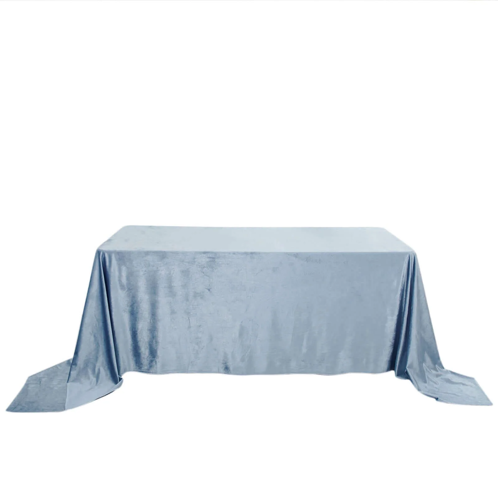 Premium Velvet Rectangle Tablecloth 90"x132" Dusty Blue - Soft Textured Feel Reusable Seamless Table Cover - Image 6