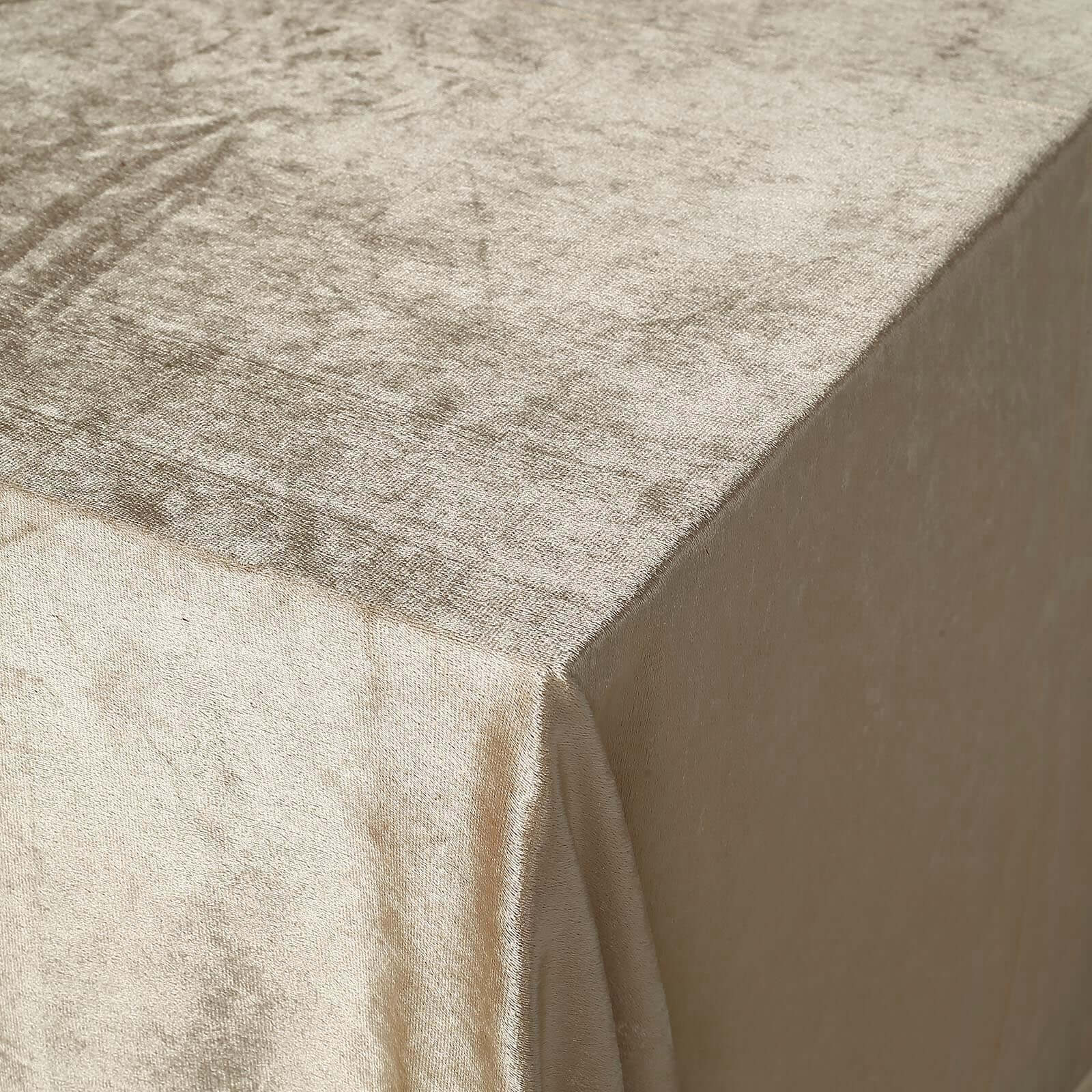 Premium Velvet Rectangle Tablecloth 90"x156" Champagne - Soft Textured Feel Reusable Seamless Table Cover - Image 3