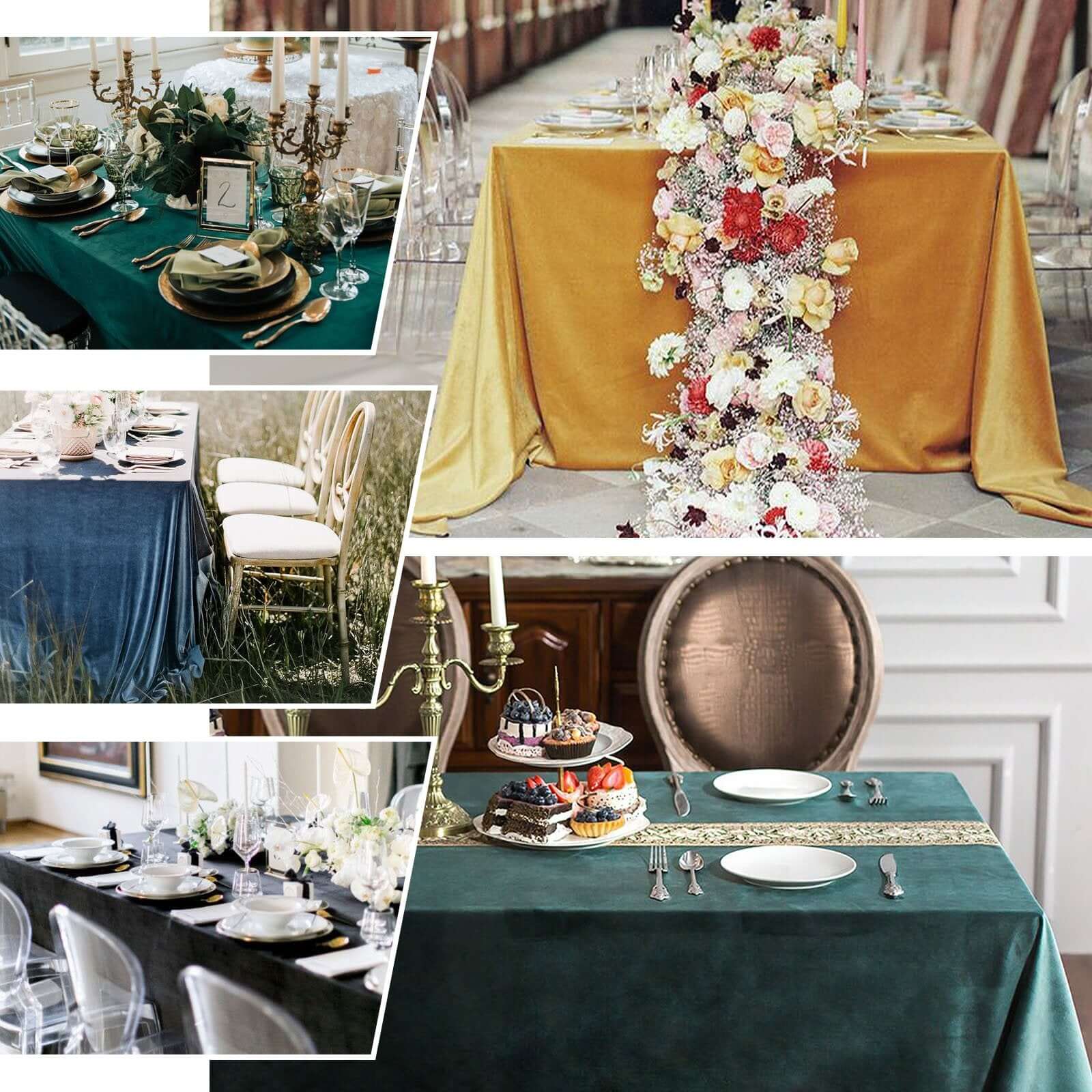 Premium Velvet Rectangle Tablecloth 90"x156" Peacock Teal - Soft Textured Feel Reusable Seamless Table Cover - Image 4