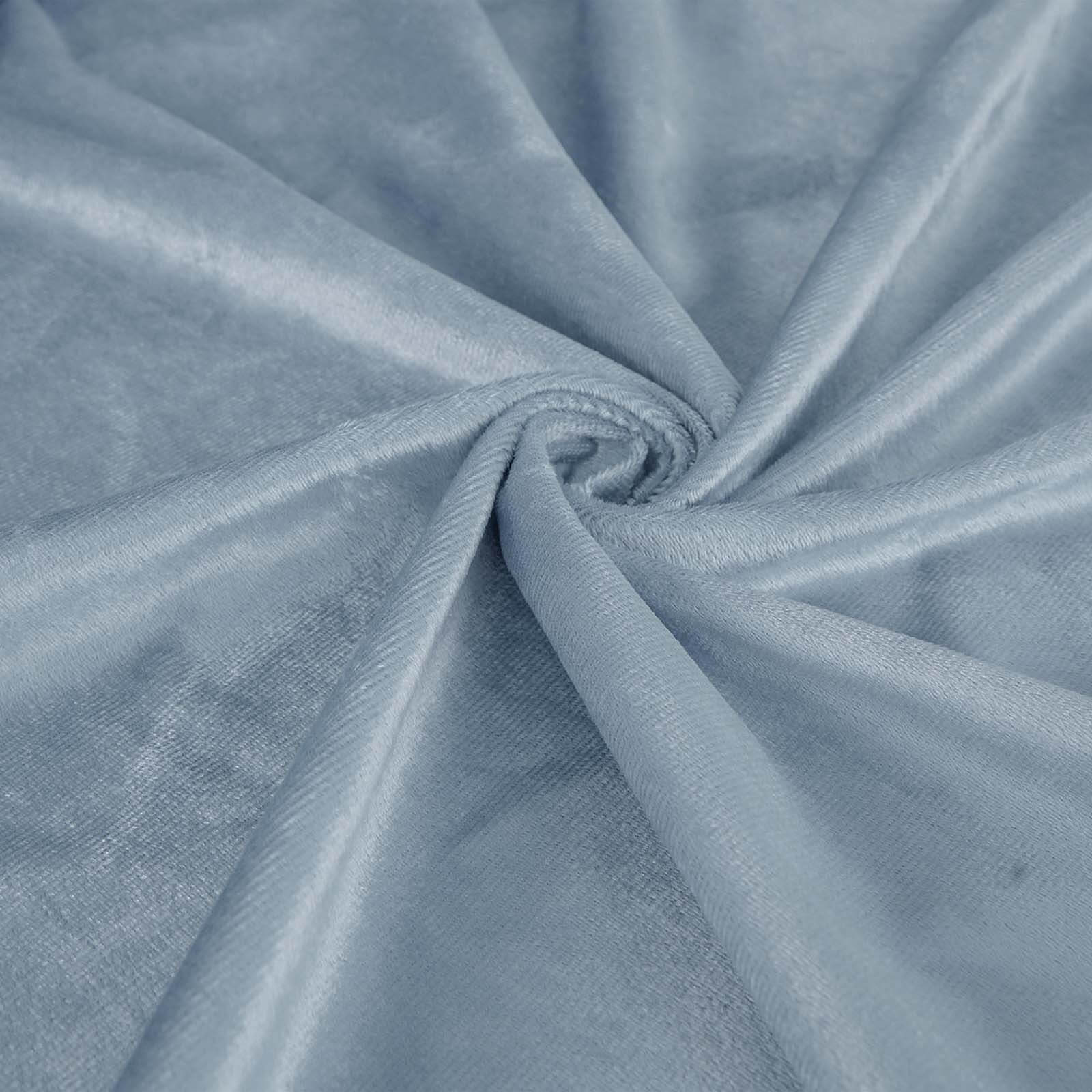Premium Velvet Round Tablecloth 120" Dusty Blue - Seamless Soft & Reusable Table Cover - Image 8