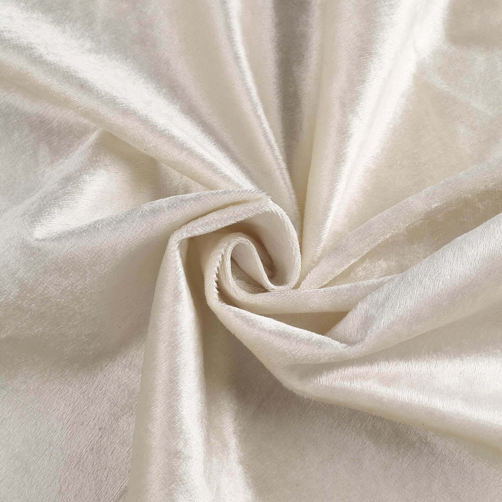 Premium Velvet Round Tablecloth 120" Ivory - Seamless Soft & Reusable Table Cover - Image 8