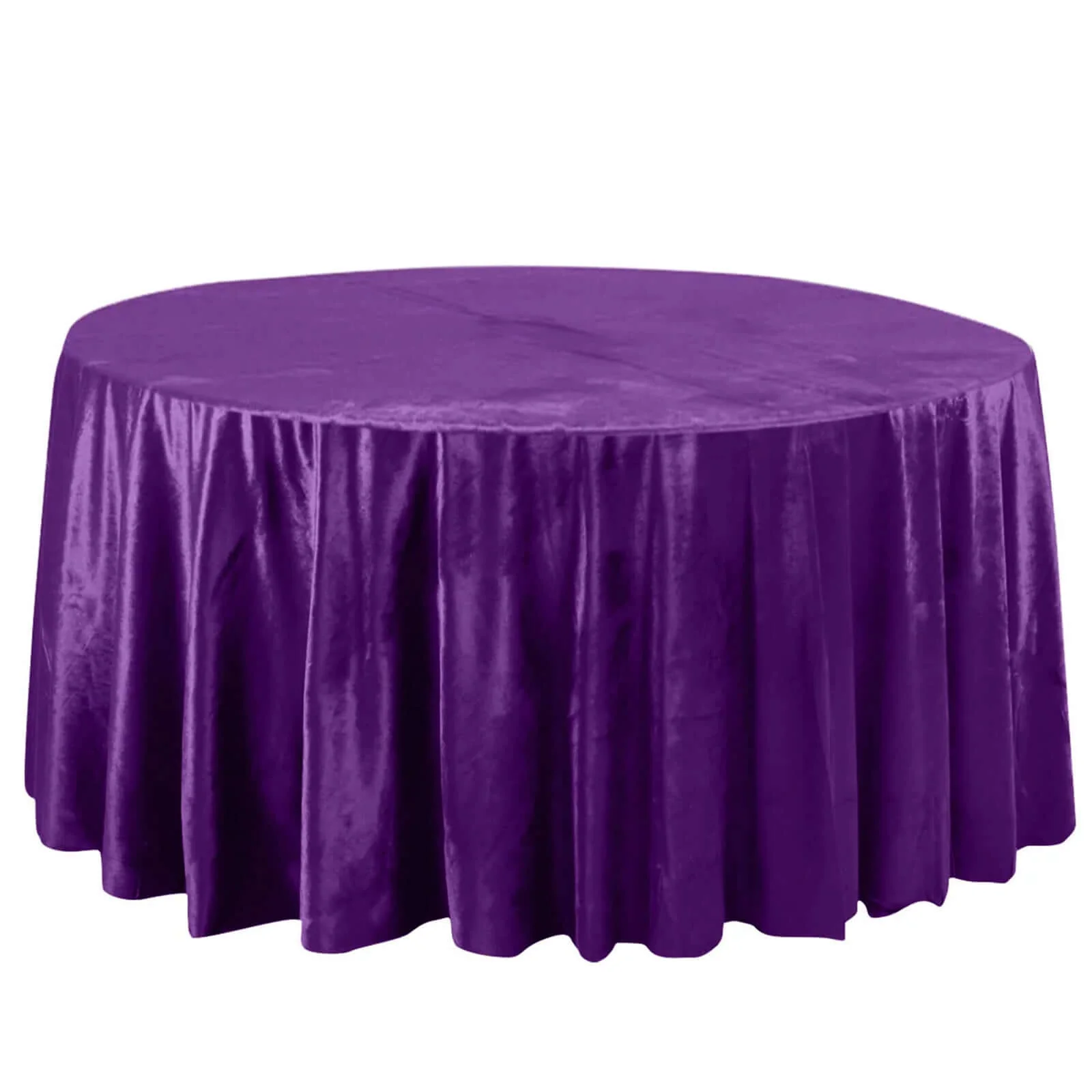 Premium Velvet Round Tablecloth 120" Purple - Seamless Soft & Reusable Table Cover - Image 5