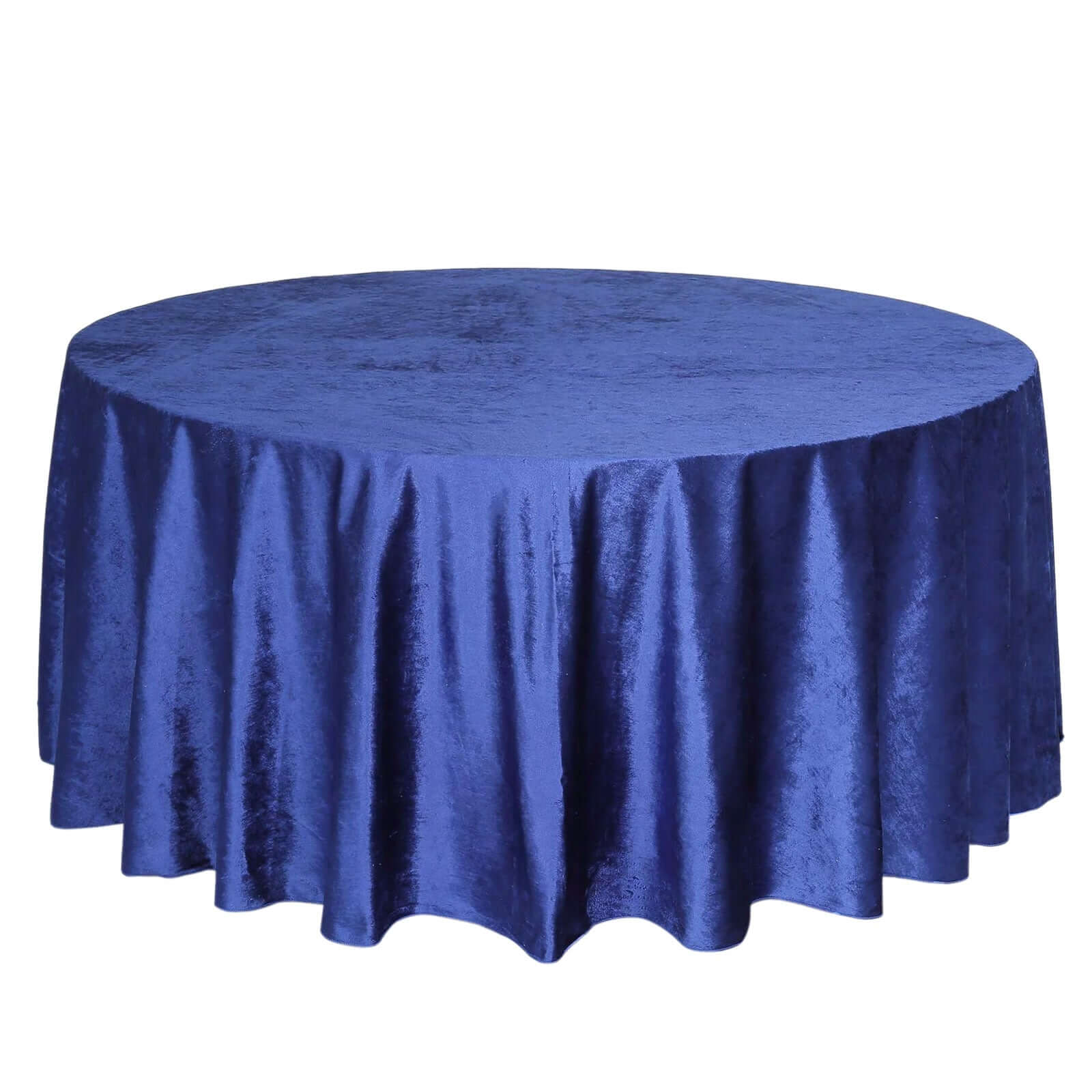Premium Velvet Round Tablecloth 120" Royal Blue - Seamless Soft & Reusable Table Cover - Image 5