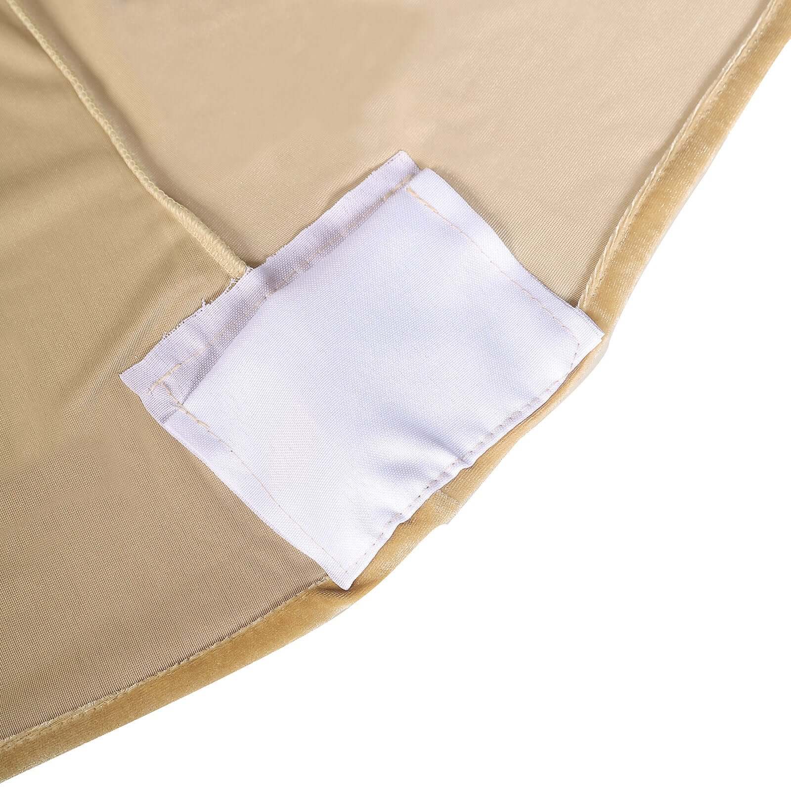 Premium Velvet Spandex Rectangle Tablecloth 6ft Champagne - Lustrous & Secure Fitted Table Cover for Banquets - Image 6