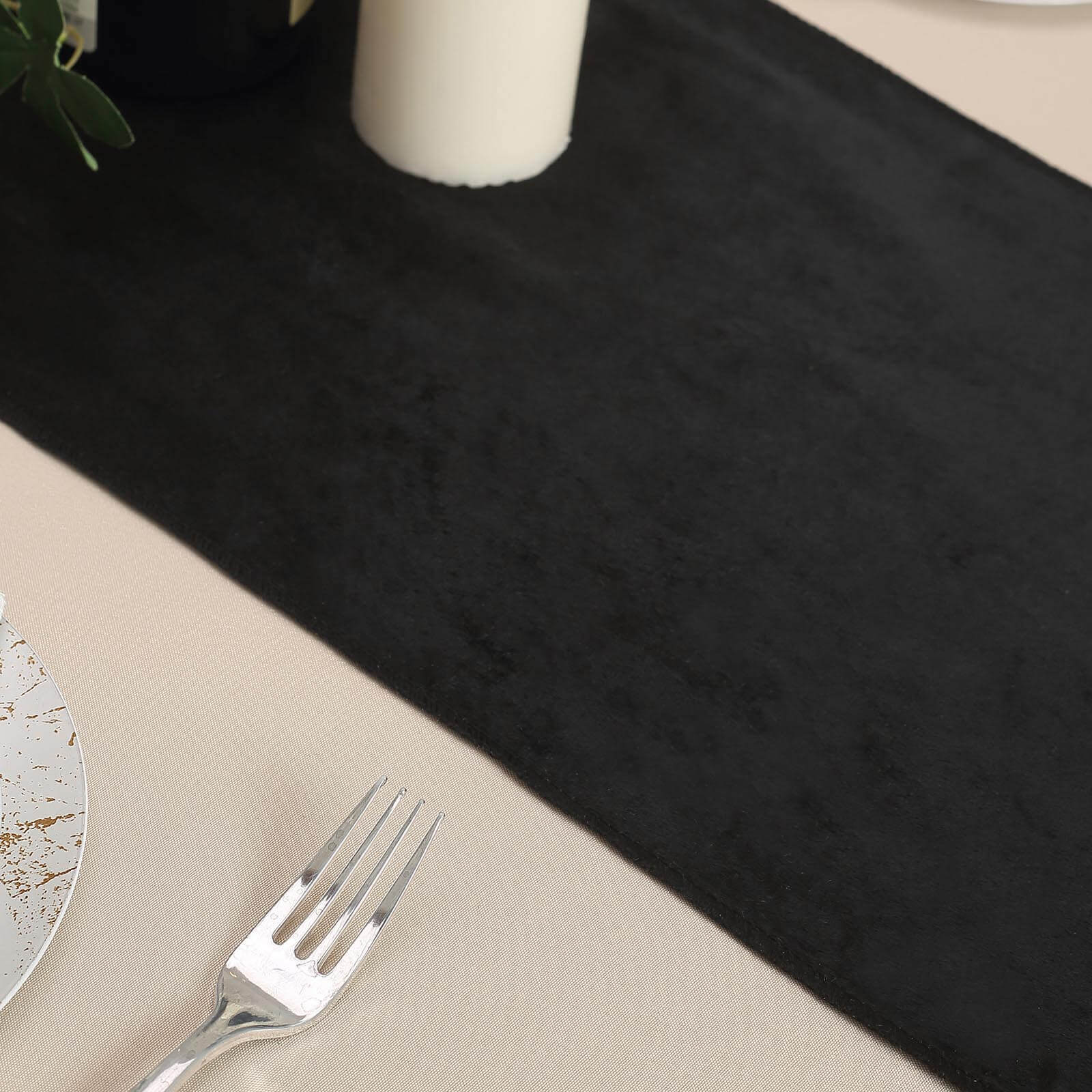 Premium Velvet Table Runner 12"x108" Black - Sheen Finish & Reusable Table Linen for Events - Image 7