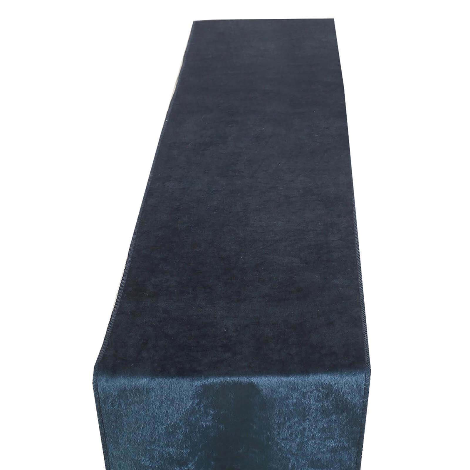 Premium Velvet Table Runner 12"x108" Navy Blue - Sheen Finish Reusable Linen - Image 6