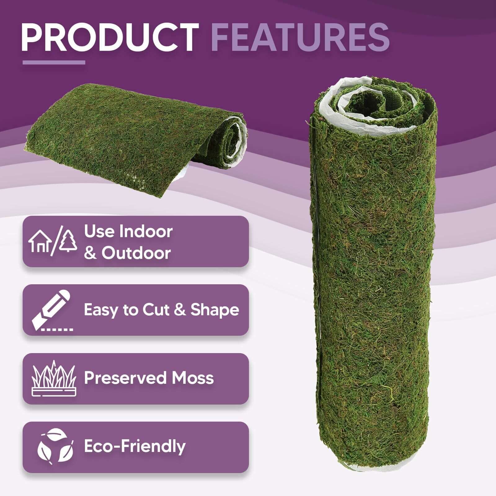 Preserved Moss Table Runner 14"x48" Green with Fishnet Grid Design - Perfect for Rustic Decor - Image 3
