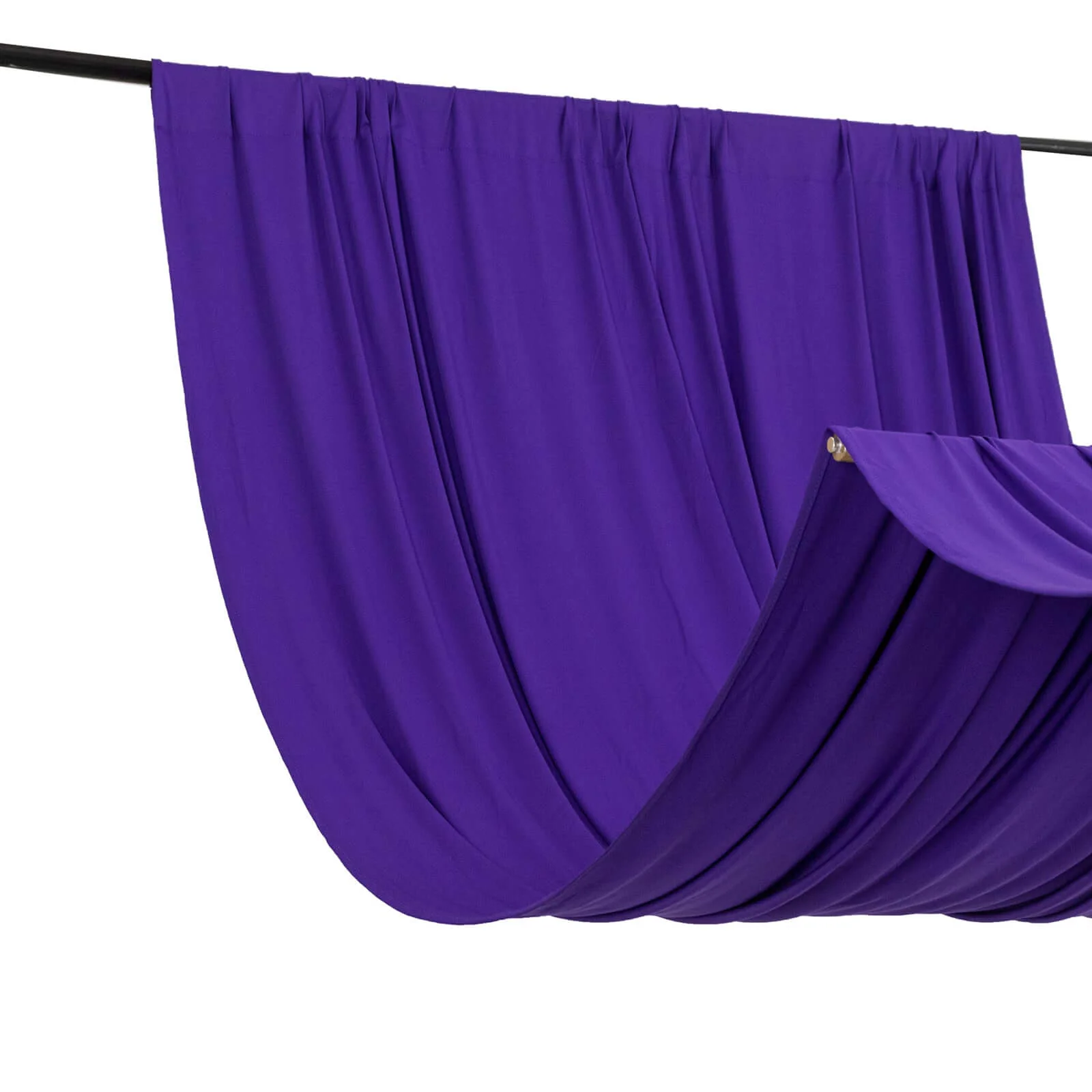 Purple 4-Way Stretch Spandex Backdrop Drape Curtain, Wrinkle Free Event Divider Panel with Rod Pockets - 5ftx14ft - Image 8