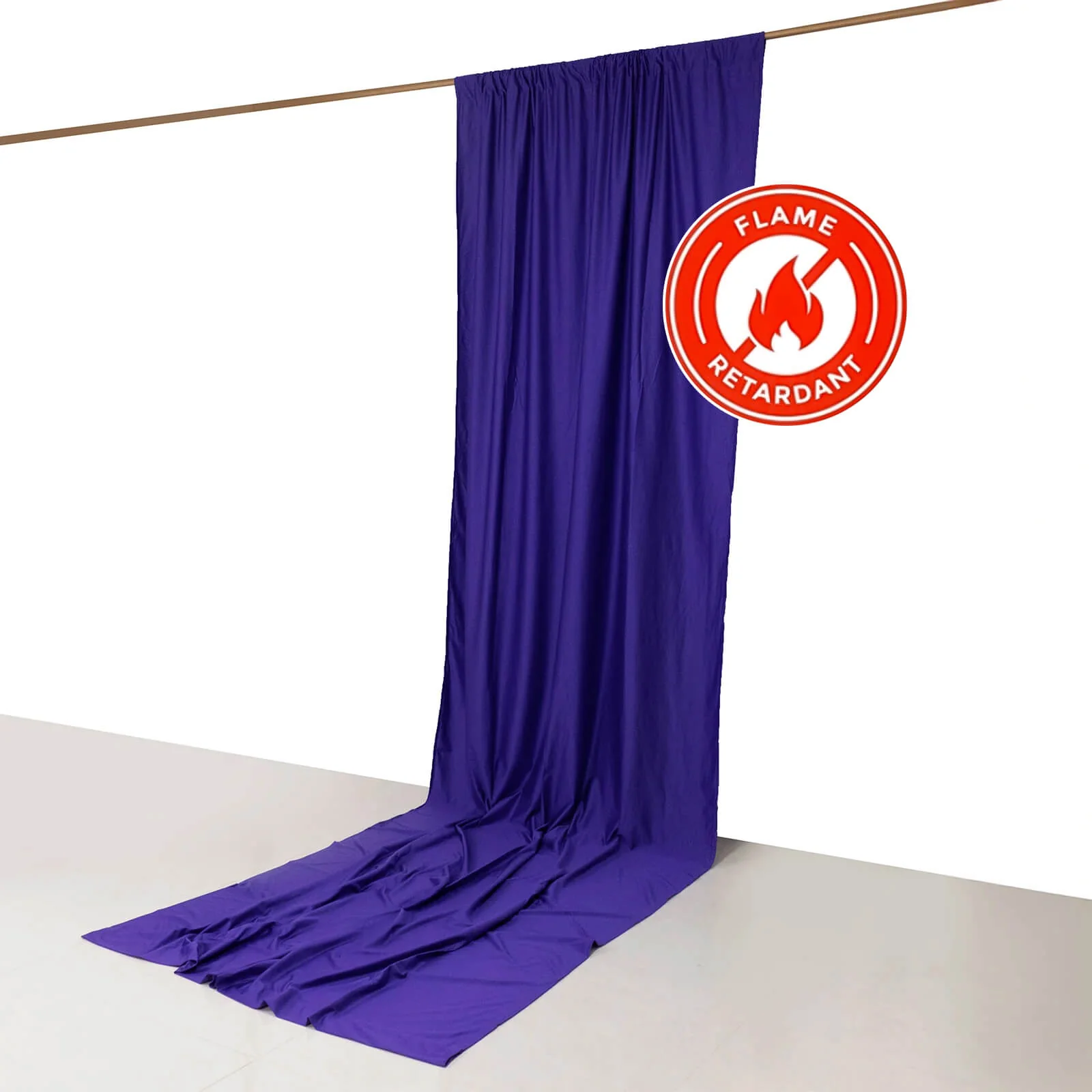 Purple Scuba Polyester Backdrop Drape Curtain, Durable Flame Resistant Event Divider Panel Wrinkle Free With Rod Pockets - 5ftx14ft - Image 3