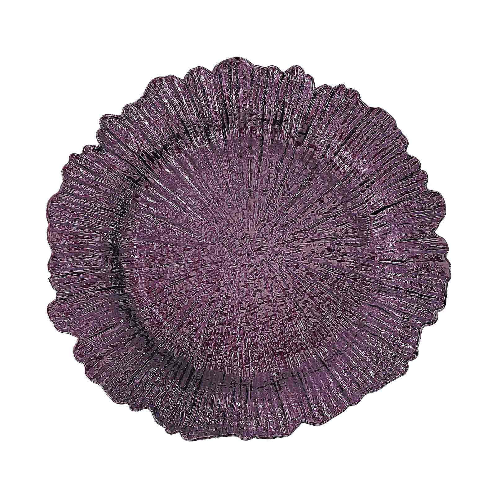 6-Pack Acrylic Plastic Charger Plates 13" Round Purple Reef Design - Decorative Dinner Charger Tableware - Image 6
