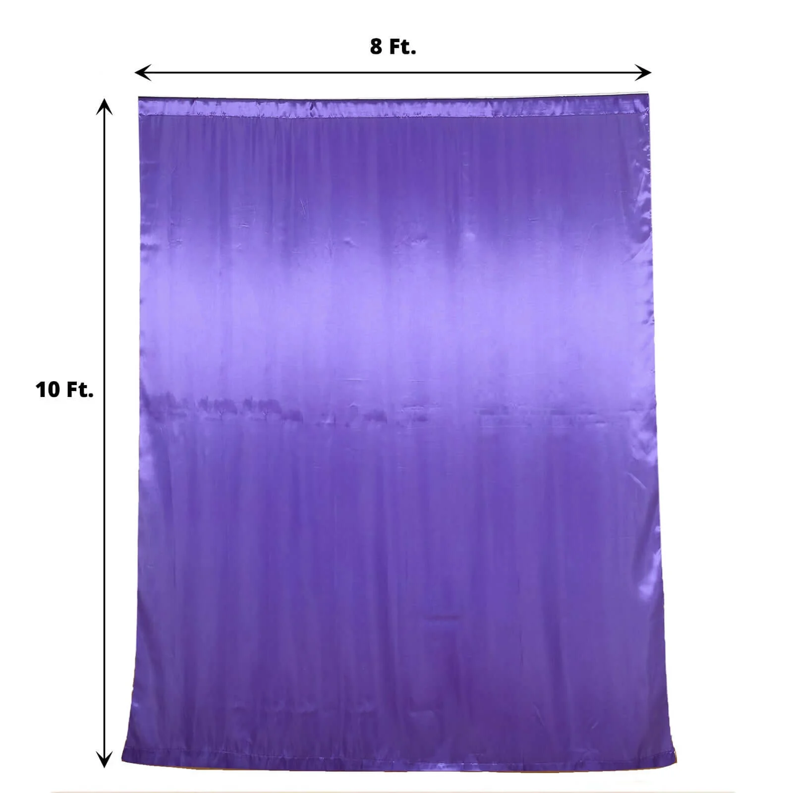 Purple Satin Backdrop Drape Curtain, Photo Booth Event Divider Panel - 8ftx10ft - Image 3