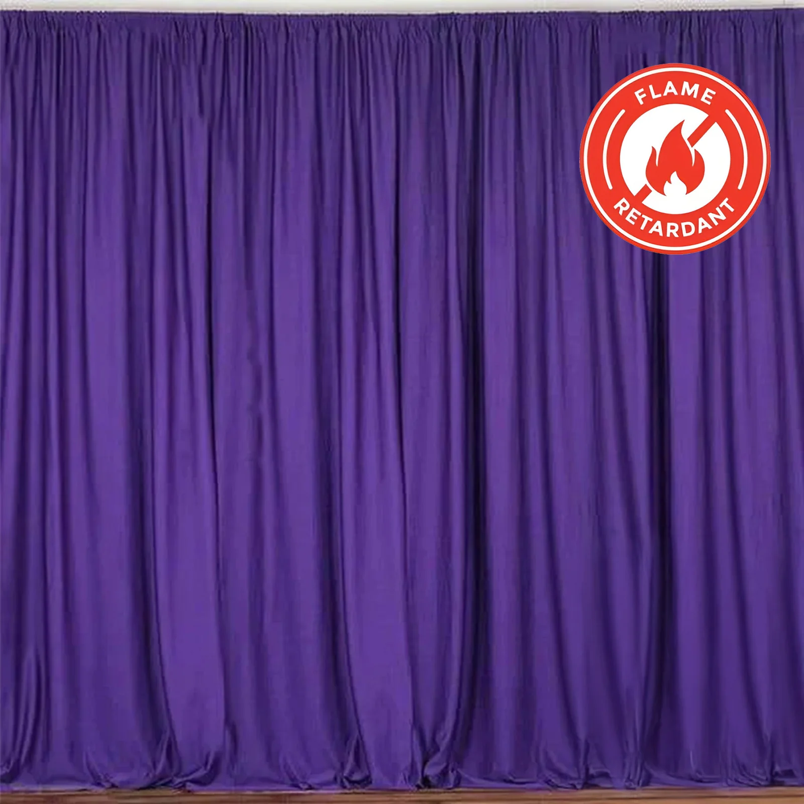 2 Pack 5ftx10ft Purple Scuba Polyester Backdrop Drape Curtains, Durable Flame Resistant Event Divider Panels Wrinkle Free With Rod Pockets - Image 8