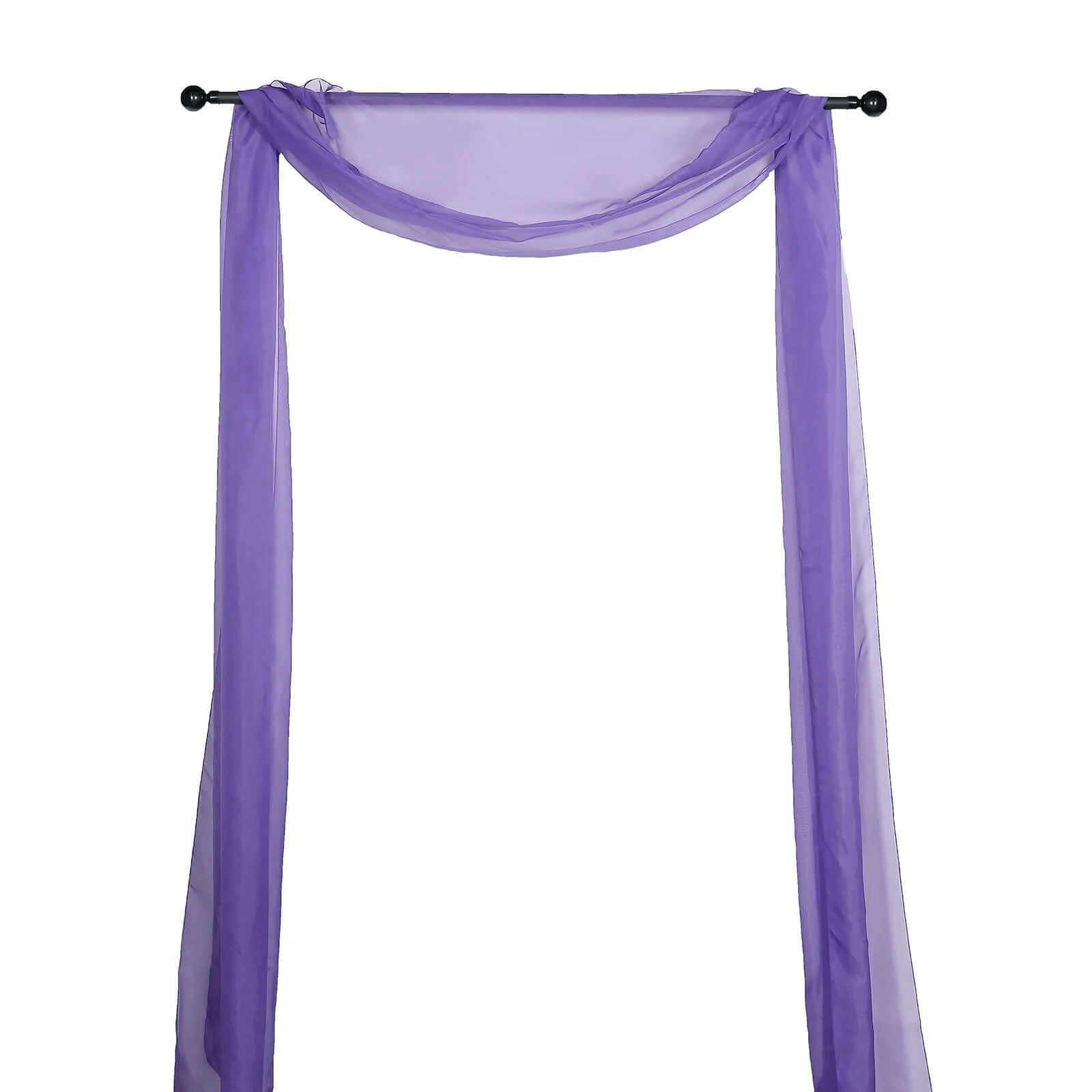 Purple Sheer Organza Wedding Arch Draping Fabric, Long Curtain Backdrop Window Scarf Valance 18ft - Image 5